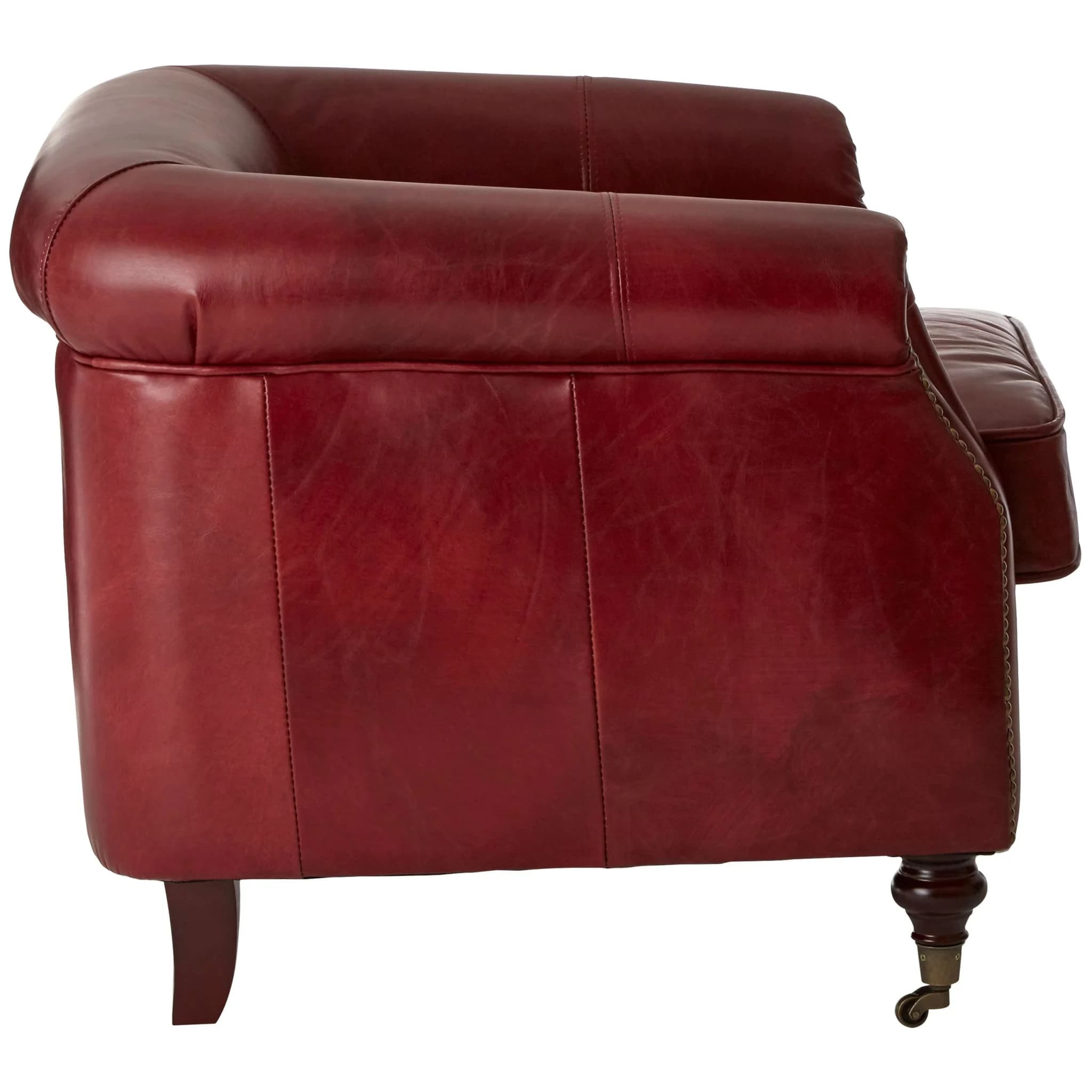 Victor Deep Red Leather Armchair - Seating, photo 3 of 6