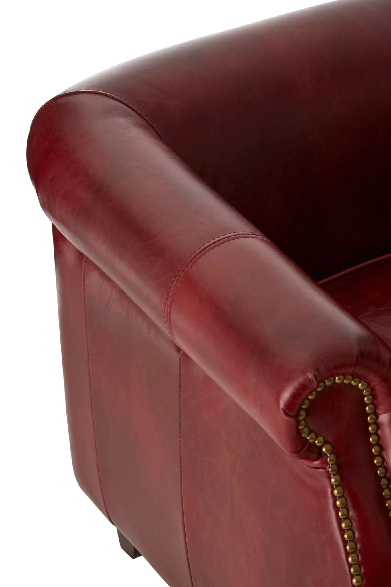 Victor Deep Red Leather Armchair - Seating, photo 6 of 6