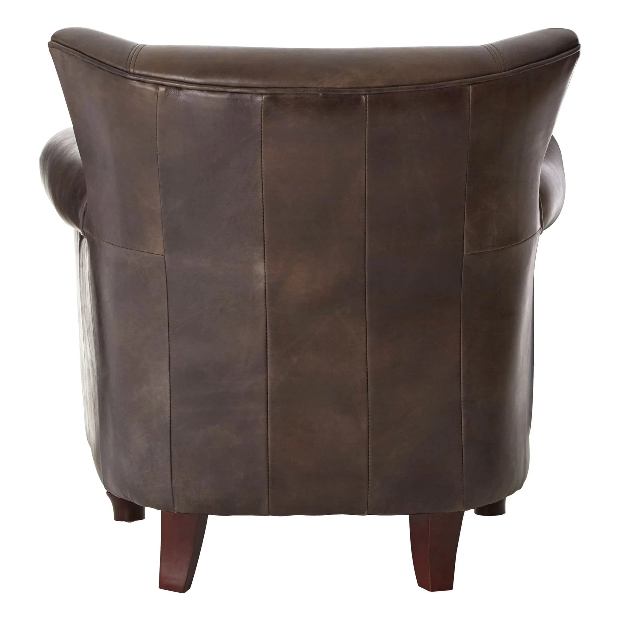 Victor Dark Grey Brown Leather Armchair - Seating, photo 2 of 7