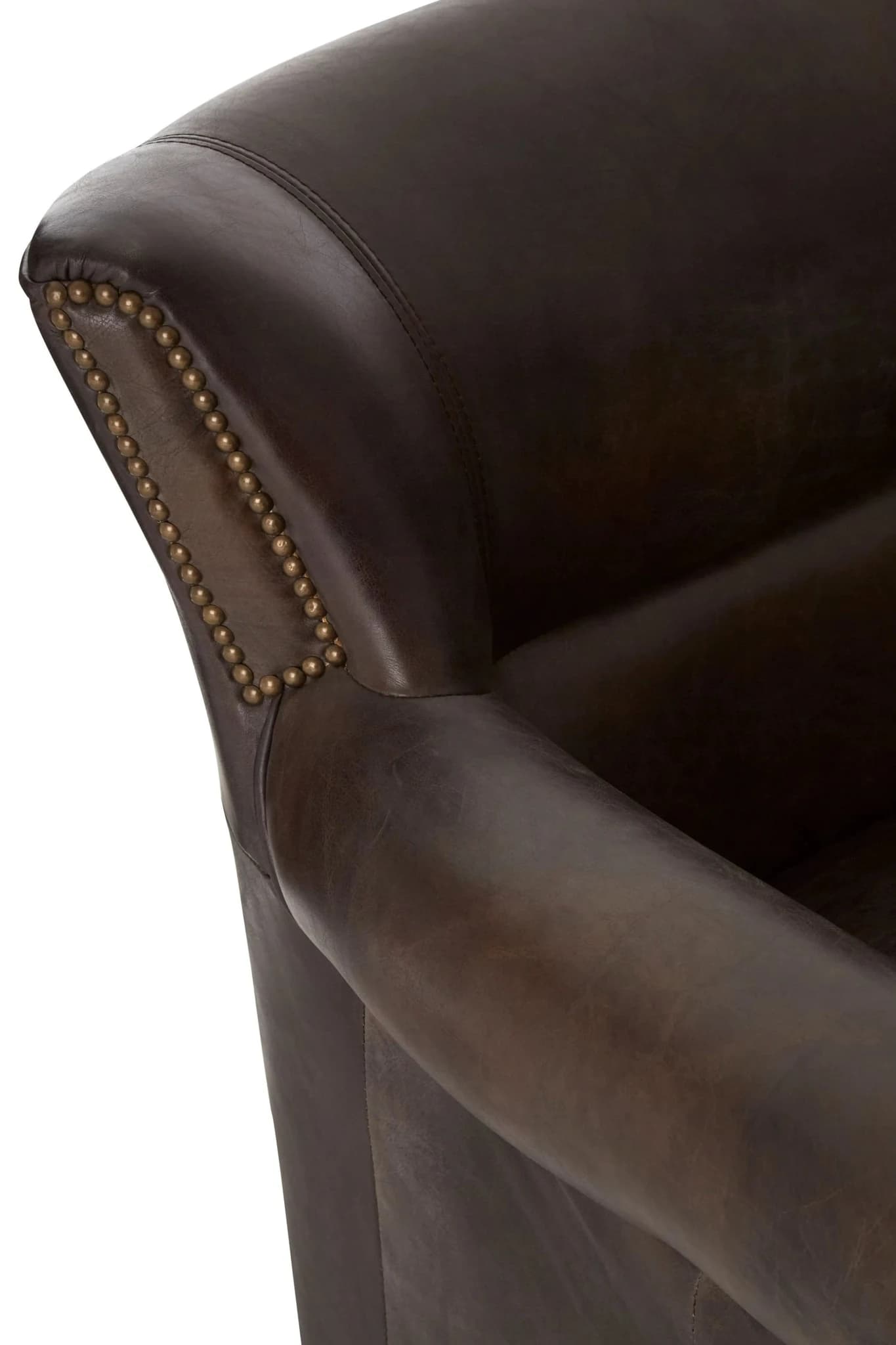 Victor Dark Grey Brown Leather Armchair - Seating, photo 7 of 7