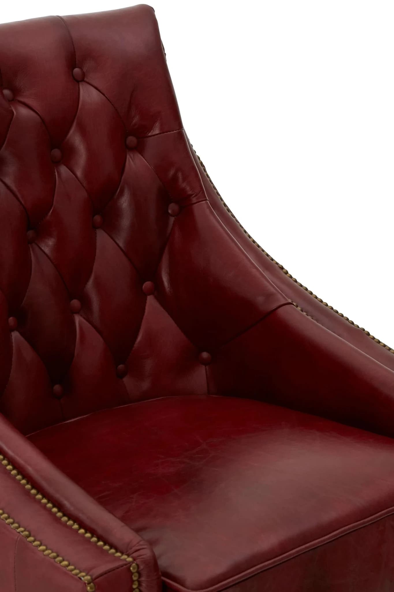 Victor Deep Red Leather Lounge Chair with Tufted Back - Seating, photo 8 of 8