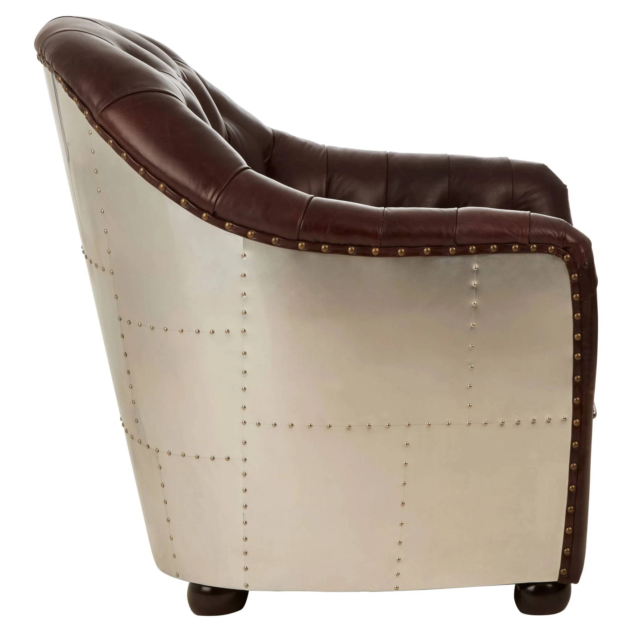 Victor Brown Leather Tub Chair - Seating, photo 3 of 8