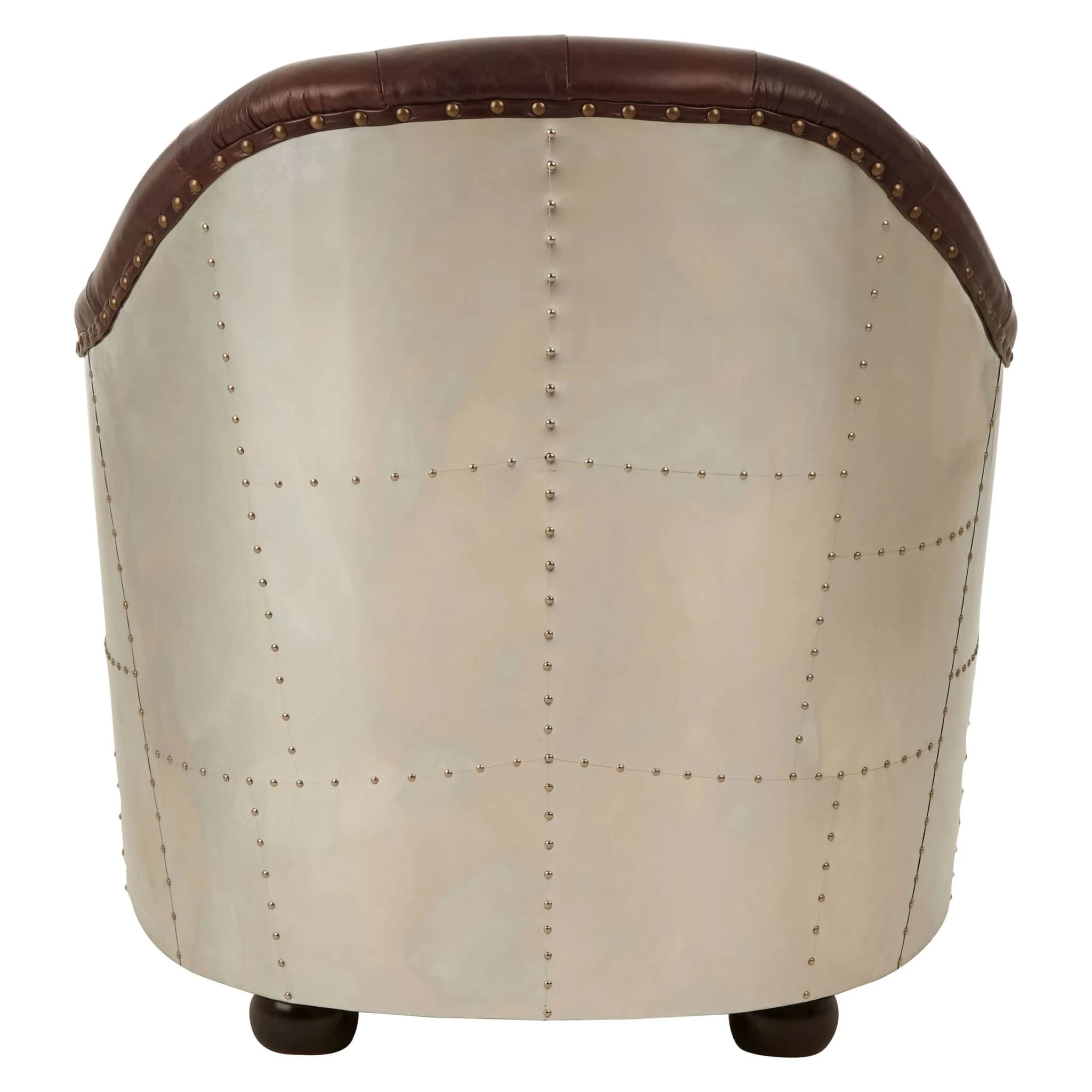 Victor Brown Leather Tub Chair - Seating, photo 2 of 8