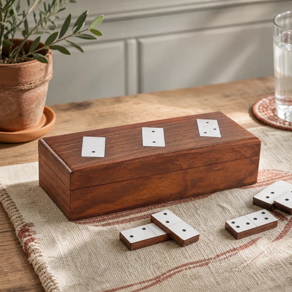 Churchill Games Sheesham Wood Domino Set - Decorative, photo 1 of 2