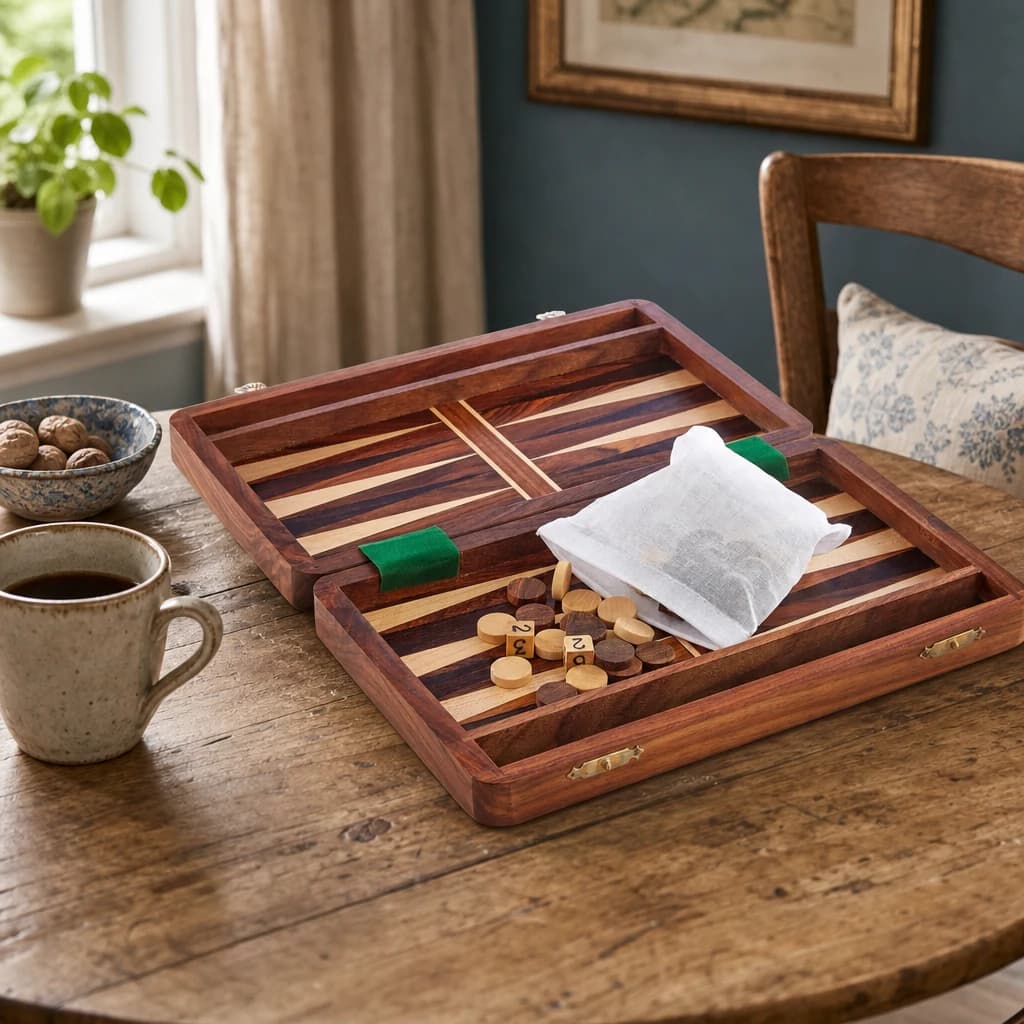 Churchill Games Brown Wood Backgammon Game - Decorative, photo 1 of 2