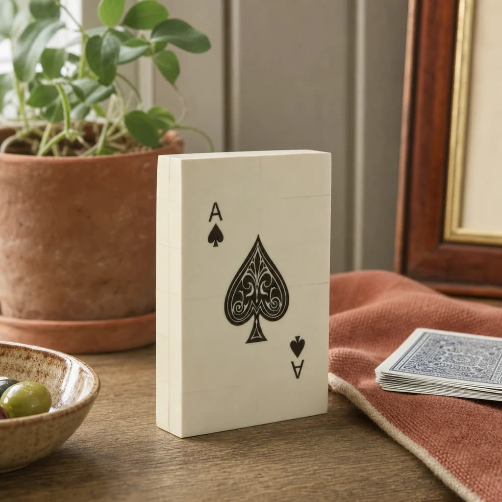 Churchill Games Cream Two Section Card Box with Playing Cards - Decorative, photo 1 of 3