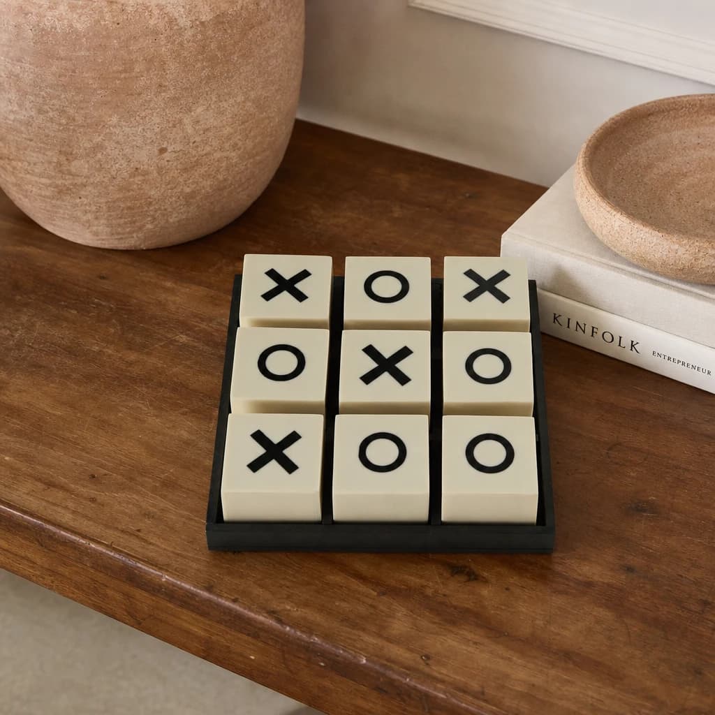 Churchill Games Small White and Black Noughts & Crosses Game - Decorative, photo 1 of 2
