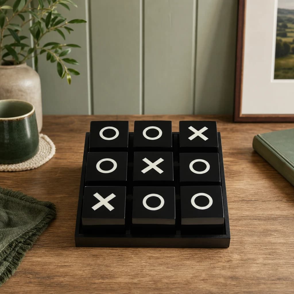 Churchill Games Large Black and White Noughts & Crosses Game - Decorative, photo 1 of 2