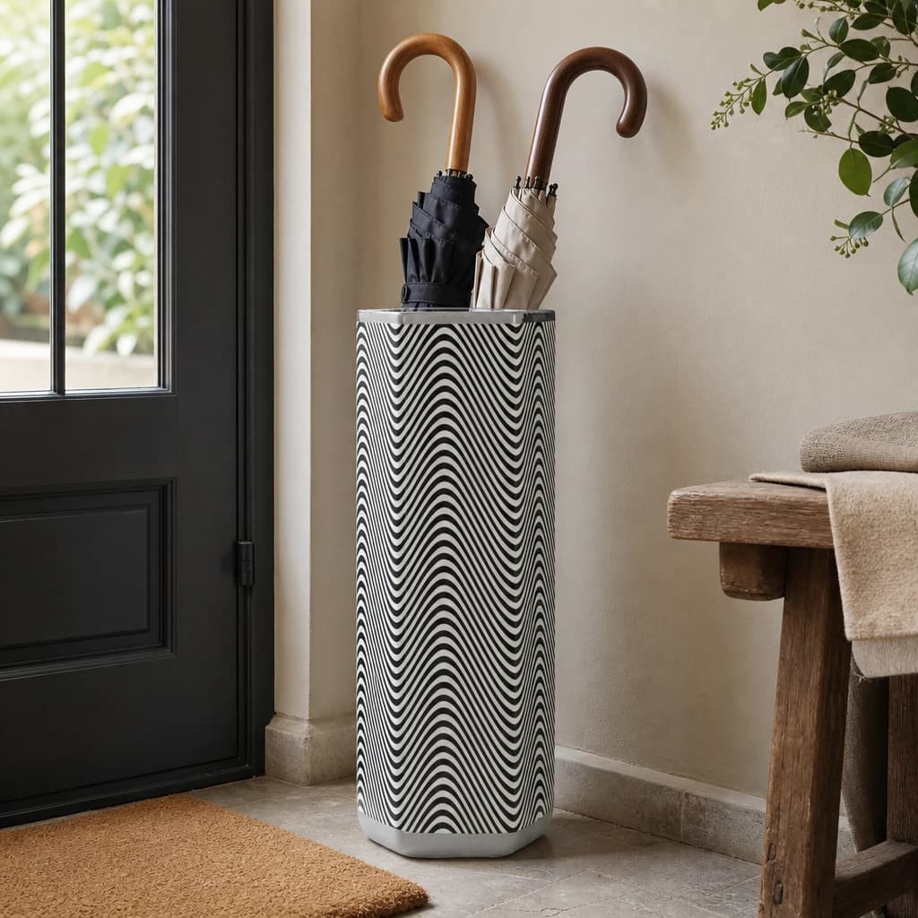 Celeste Black and White Hexagon Umbrella Stand - Bookcases & shelving, photo 1 of 8