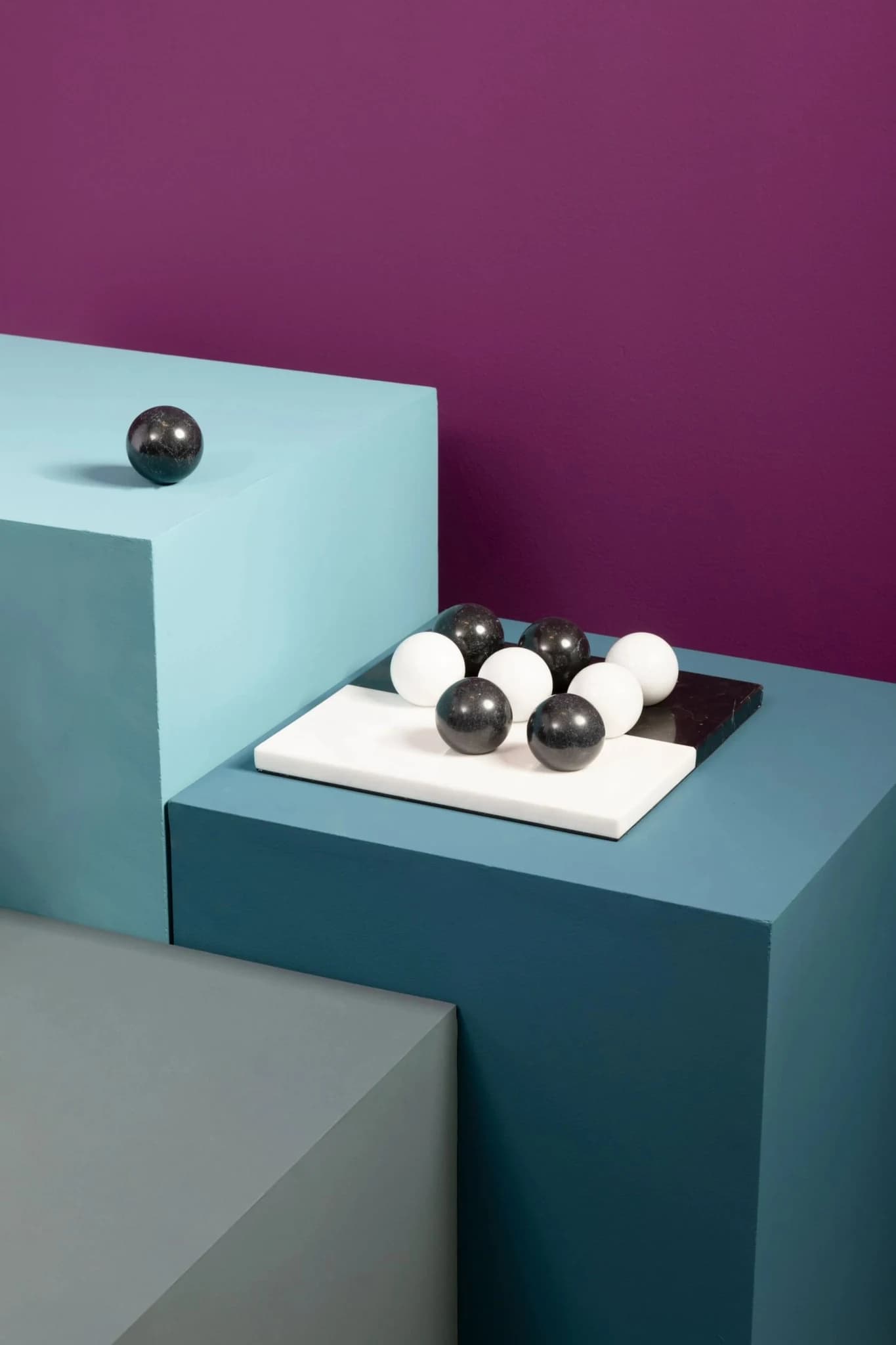 Flos Black And White Tic Tac Toe Marble Game - Decorative, photo 7 of 8