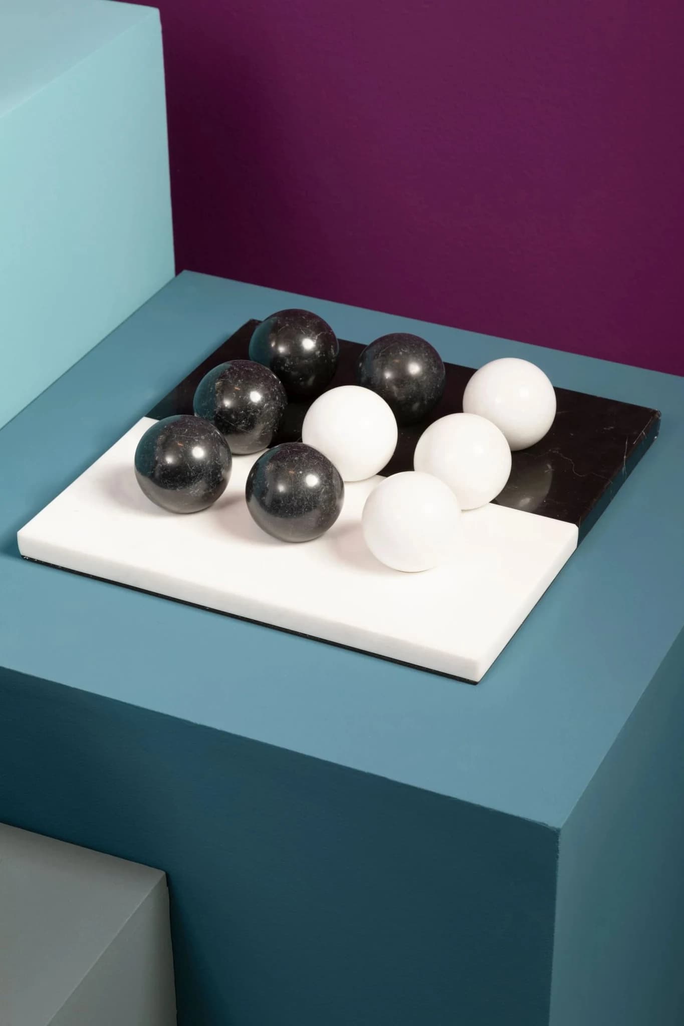 Flos Black And White Tic Tac Toe Marble Game - Decorative, photo 6 of 8