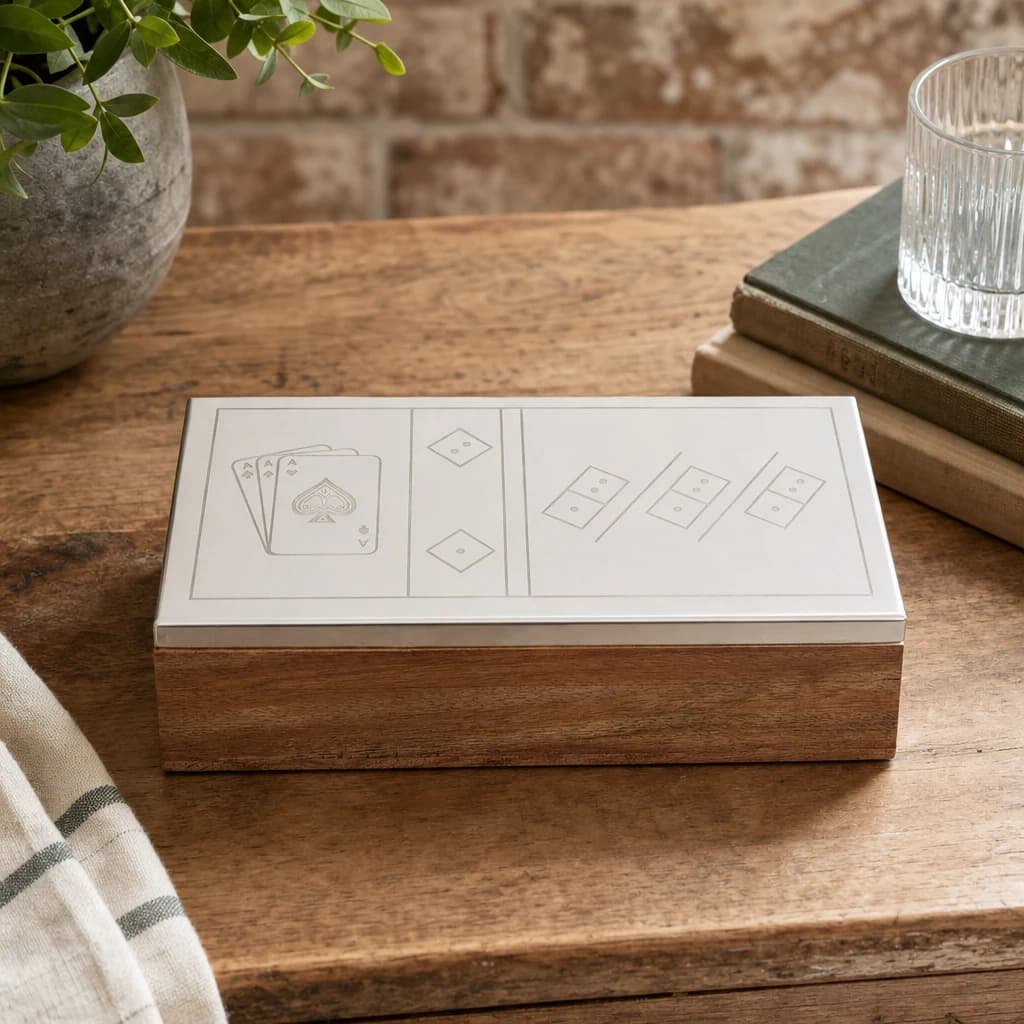 Churchill Games 3 In 1 Dominoes Dice and Playing Cards Set - Decorative, photo 1 of 6