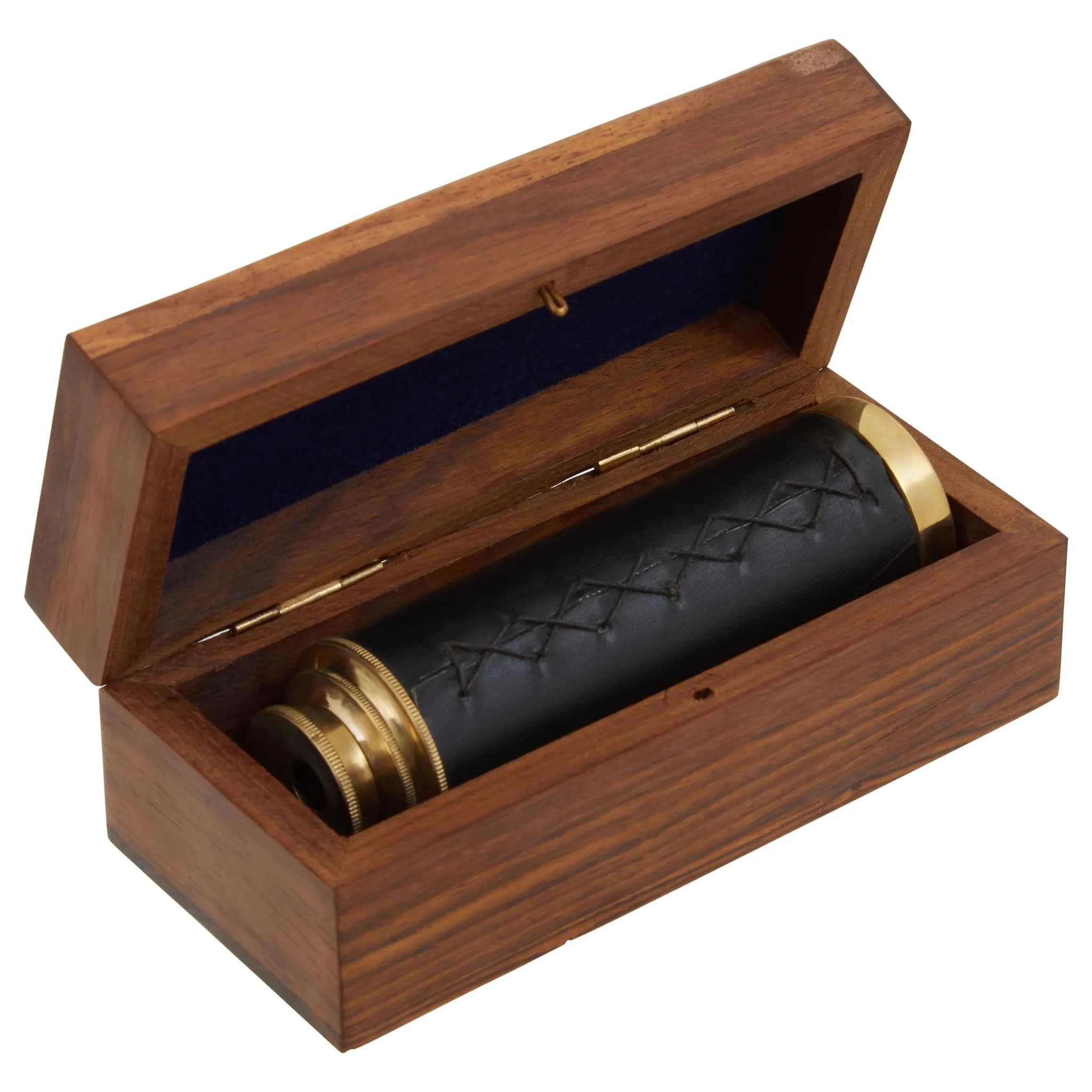Churchill Brown Leather Effect Telescope With Wooden Box - Decorative, photo 5 of 8