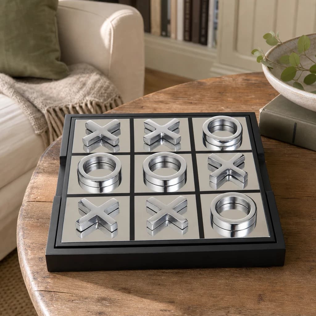Churchill Games Black and Silver Noughts And Crosses - Decorative, photo 1 of 4