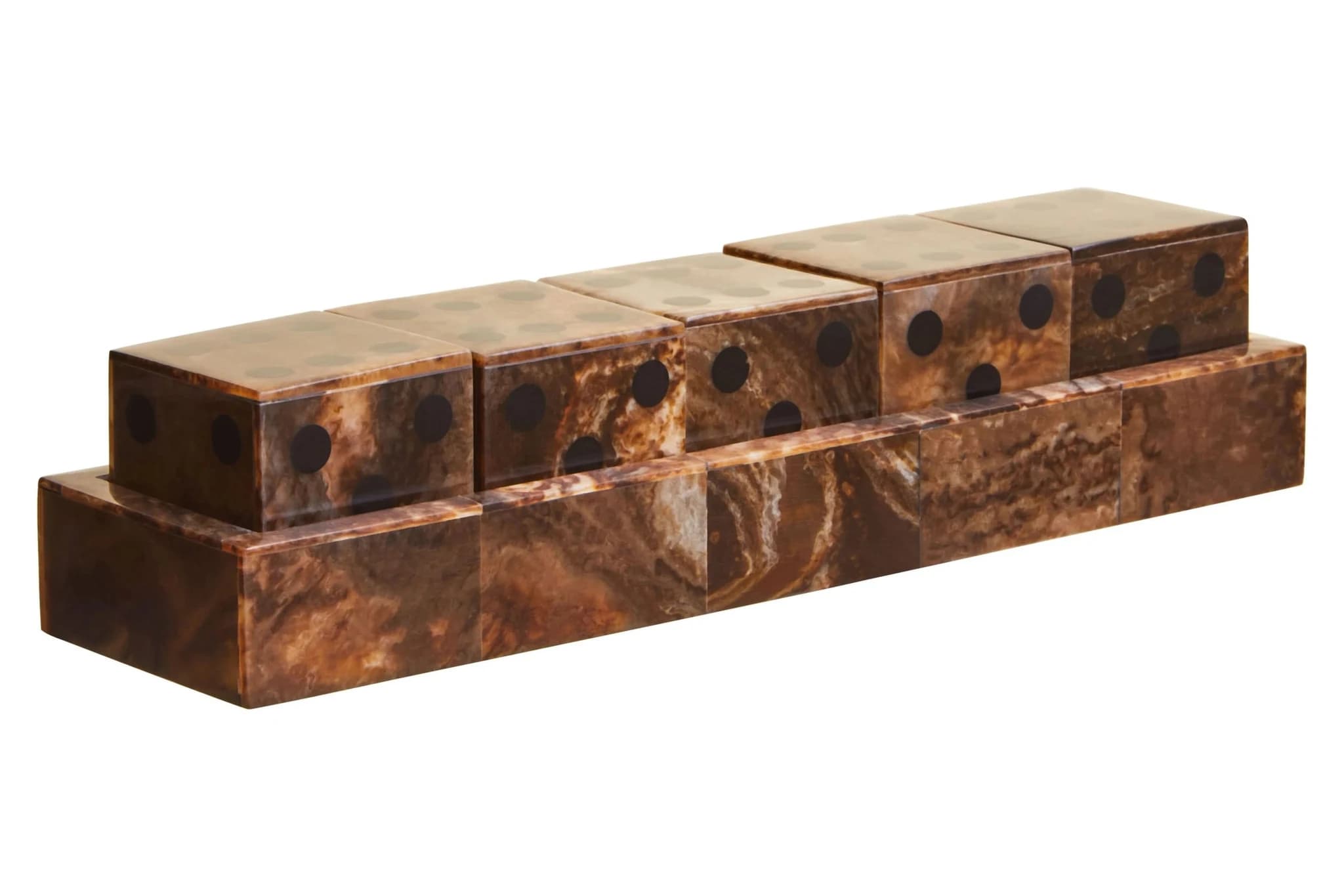 Churchill Games Brown and Black Finish Five Dice Set - Decorative, photo 5 of 8