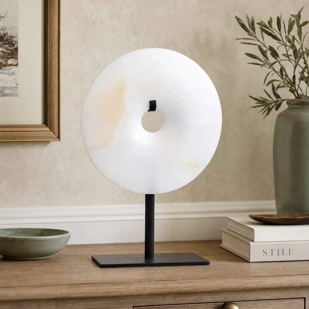 Oleena Extra Small Round Dia 15cm Onyx Disc Sculpture - Decorative, photo 1 of 8