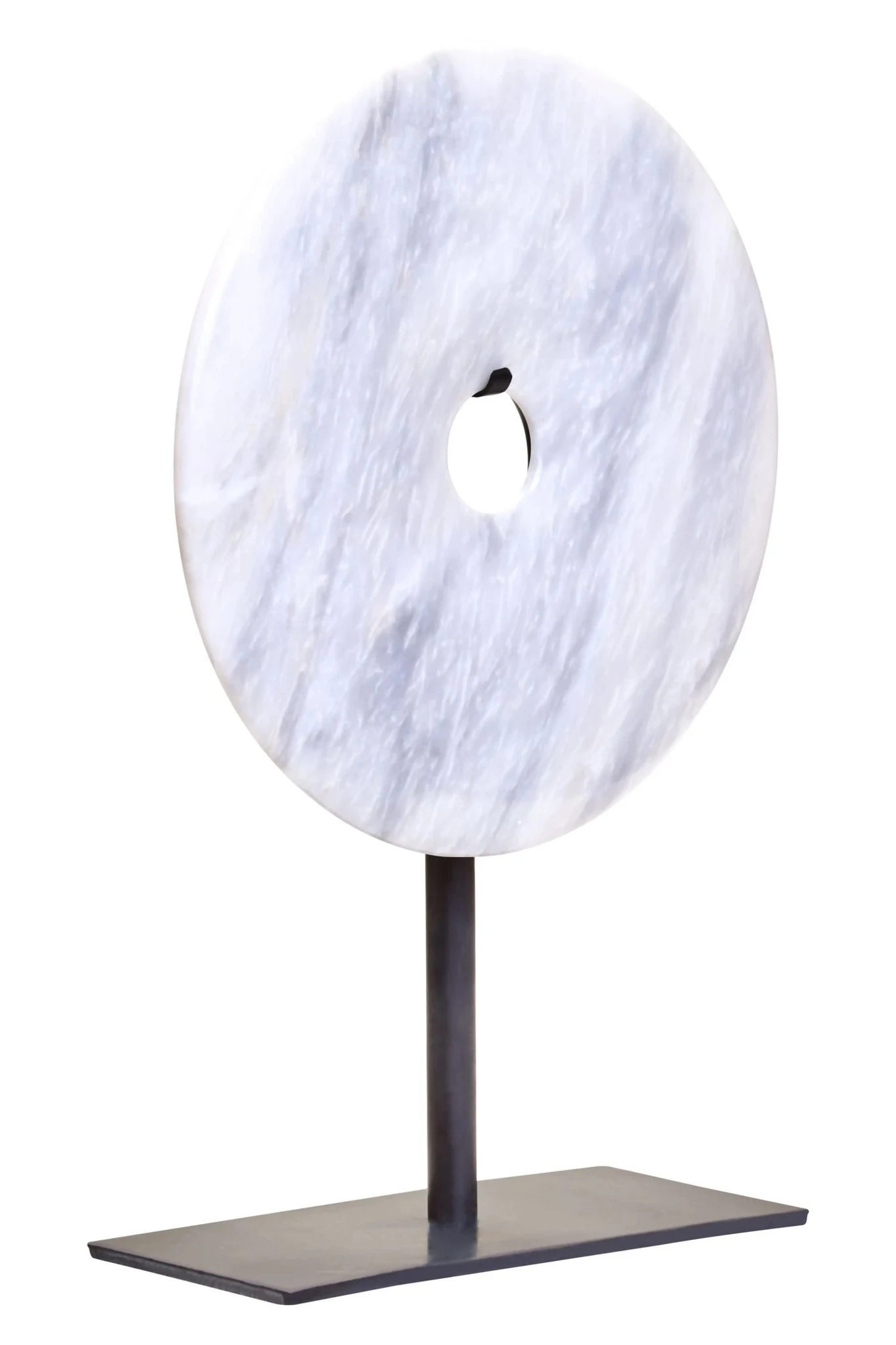 Zoro Small Round Dia 20cm White Marble Disc Sculpture - Decorative, photo 7 of 8