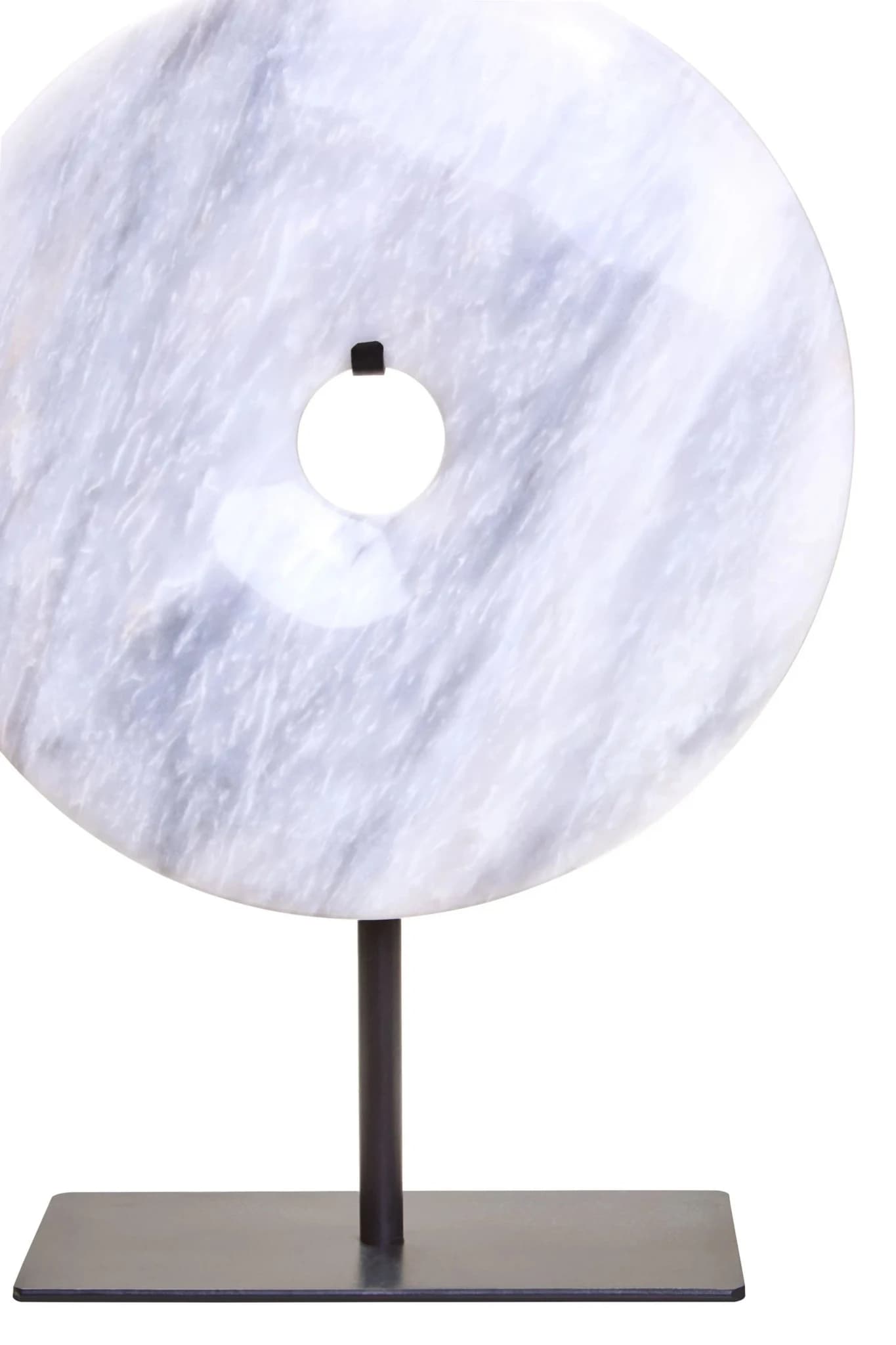 Zoro Small Round Dia 20cm White Marble Disc Sculpture - Decorative, photo 8 of 8