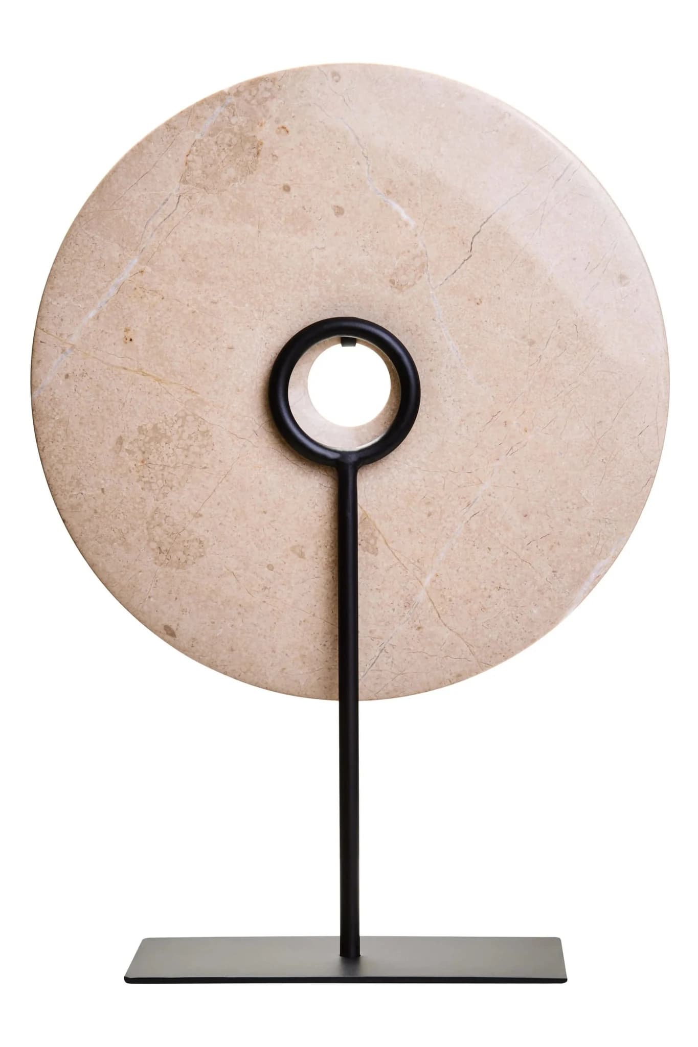 Zoro Large Cream Marble Round Dia 30cm Disc Sculpture - Decorative, photo 6 of 8