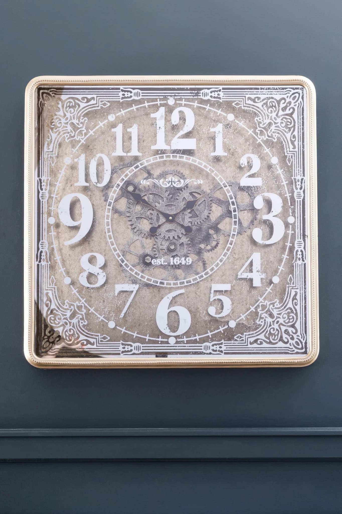 Carlin Antique Gold Square Wall Clock - Decorative, photo 2 of 2