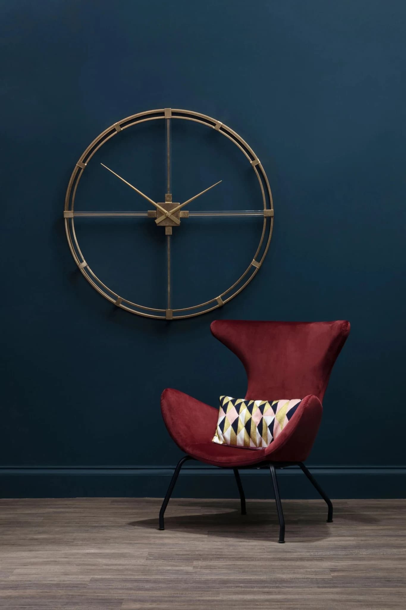 Beauly 110cm Dia Gold Finish Metal Wall Clock - Decorative, photo 3 of 5