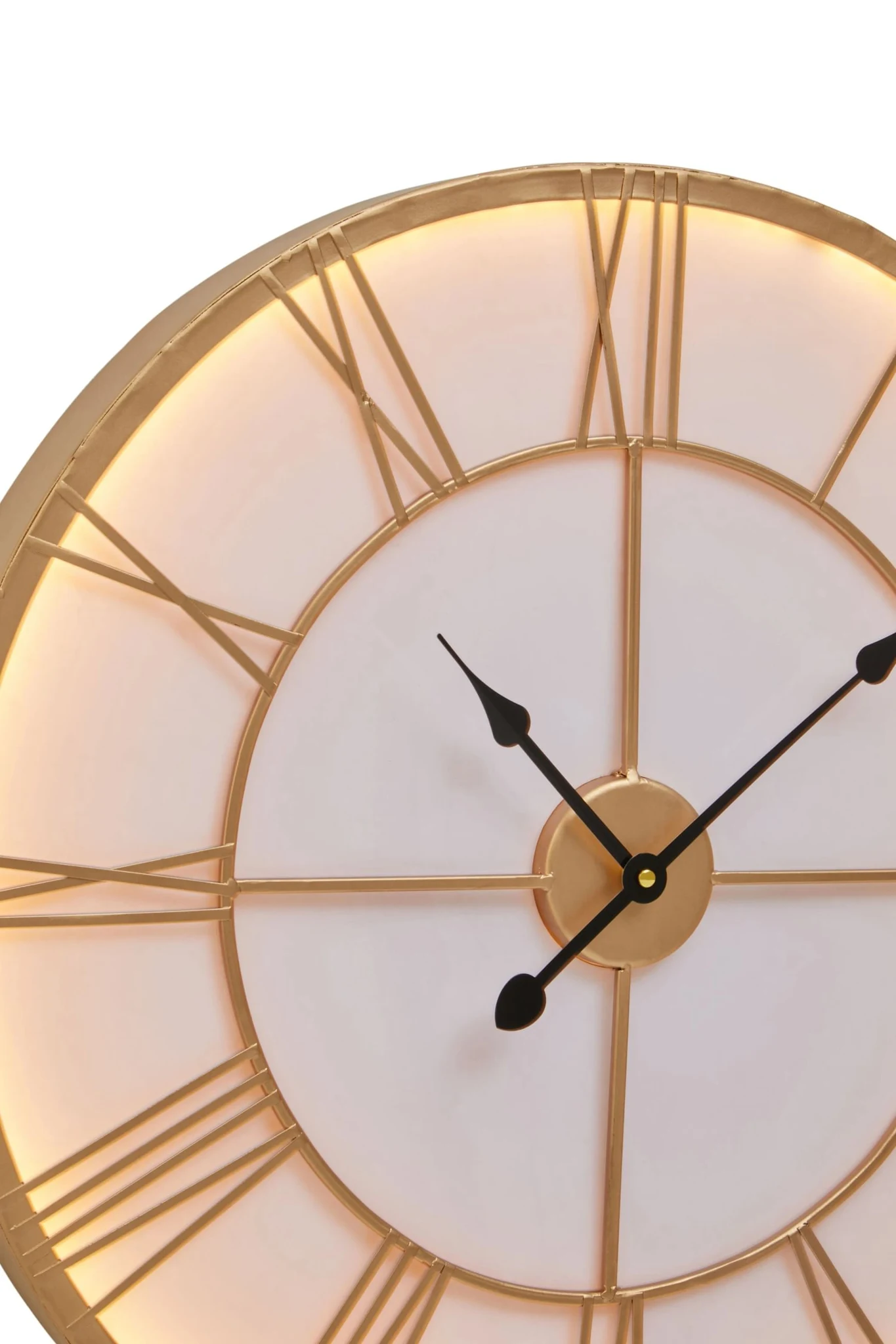 Genova 60cm Dia Small Gold and White LED Wall Clock - Decorative, photo 6 of 6