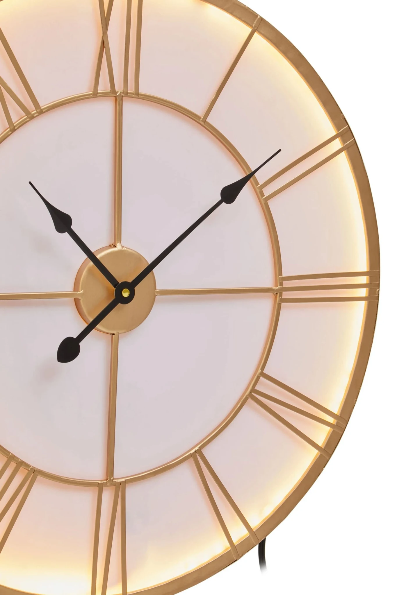 Genova 60cm Dia Small Gold and White LED Wall Clock - Decorative, photo 5 of 6