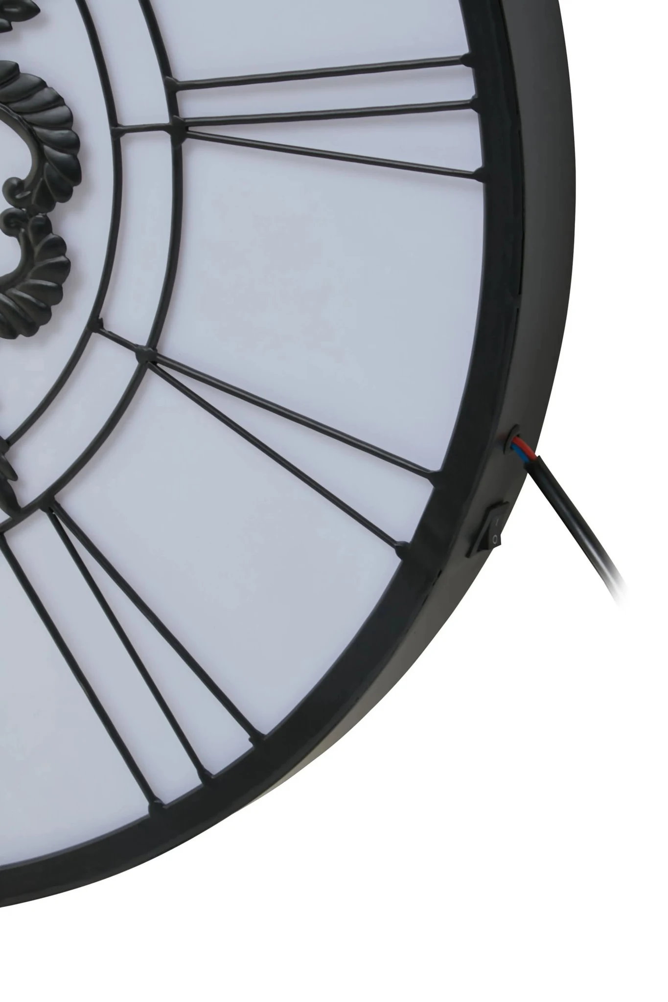 Genova 60cm Dia Black and White LED Wall Clock - Decorative, photo 3 of 5