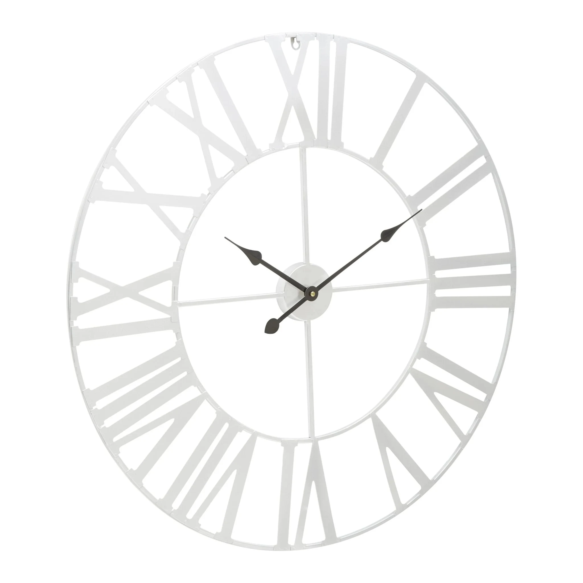 Genova 80cm Dia Silver Metal Wall Clock - Decorative, photo 5 of 8