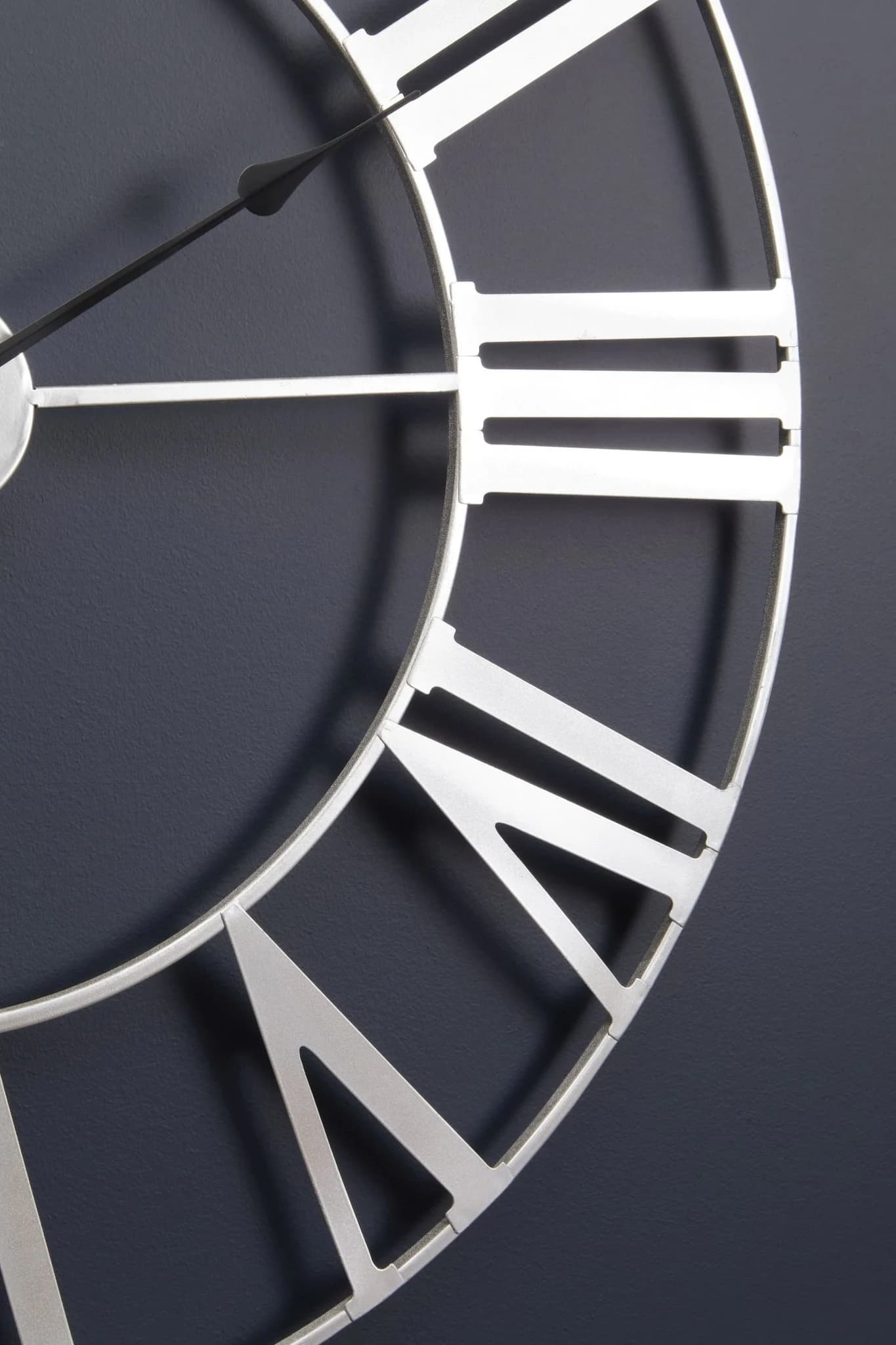 Genova 80cm Dia Silver Metal Wall Clock - Decorative, photo 3 of 8