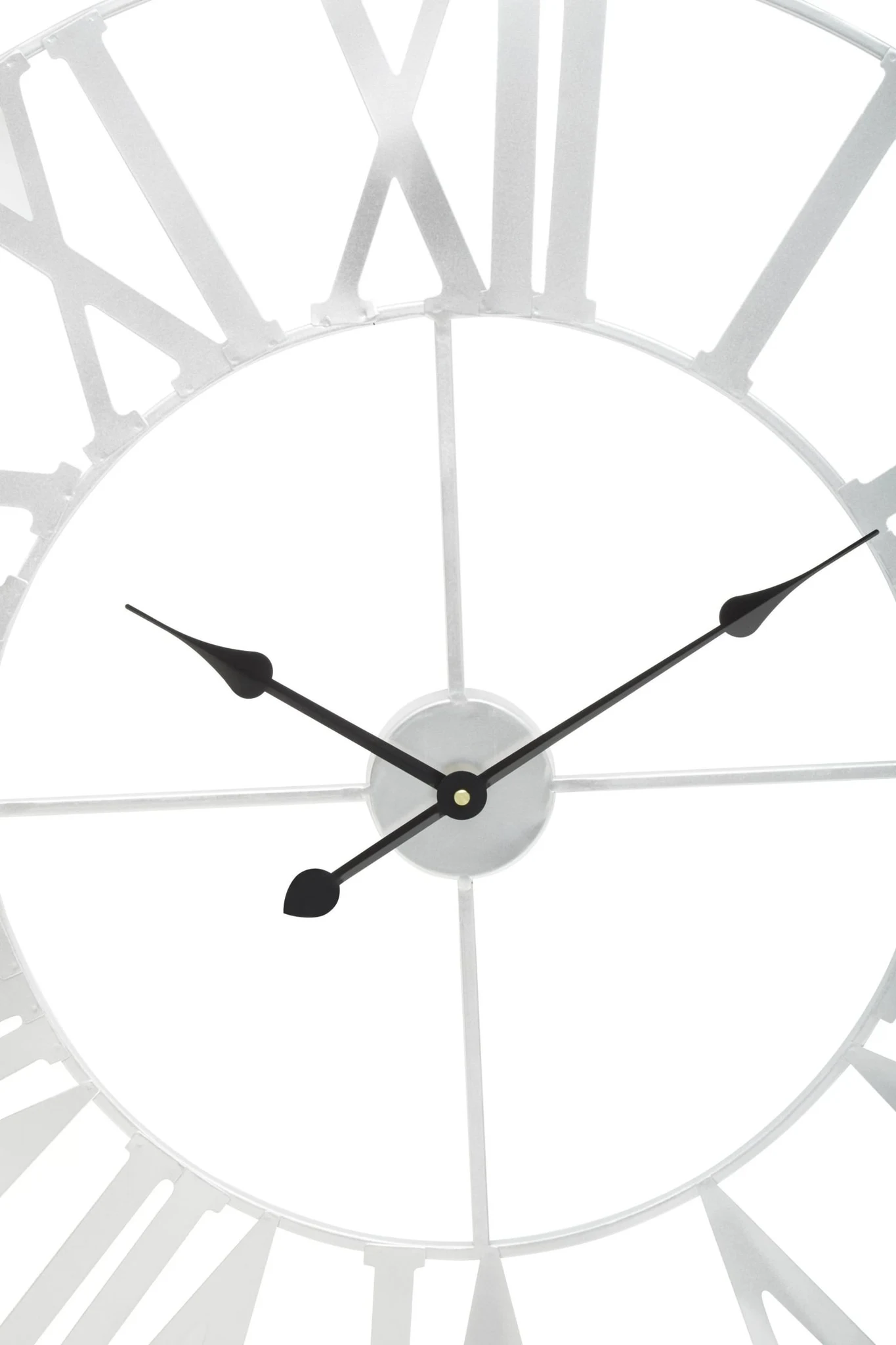 Genova 80cm Dia Silver Metal Wall Clock - Decorative, photo 8 of 8