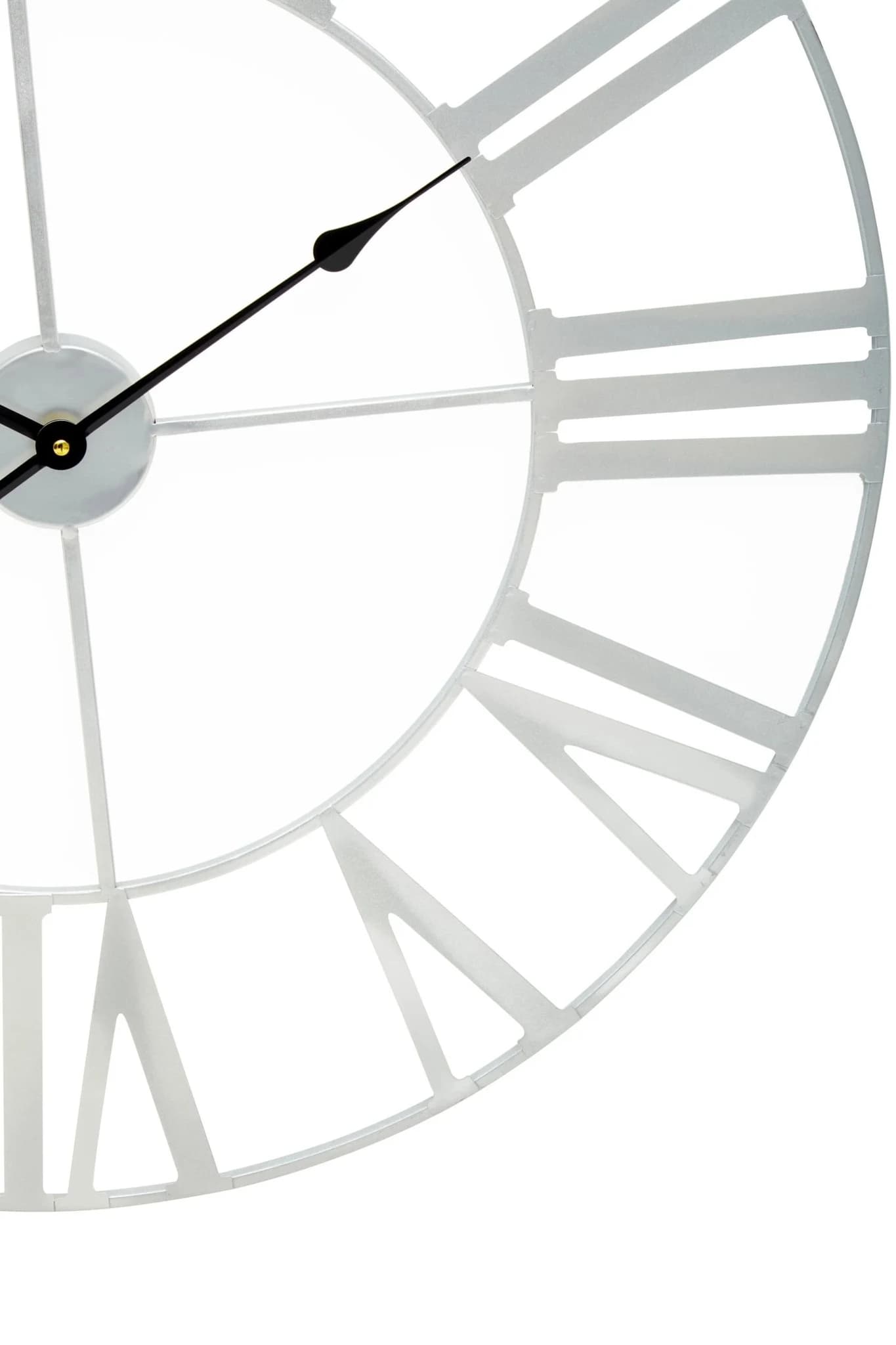 Genova 80cm Dia Silver Metal Wall Clock - Decorative, photo 6 of 8