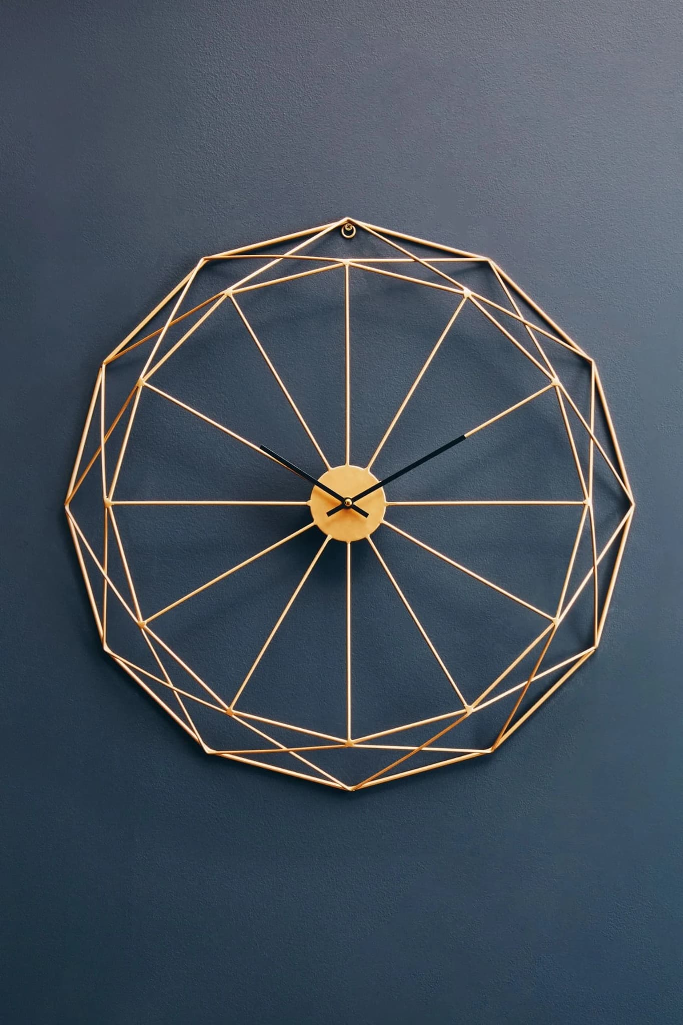 Genova 60cm Dia Geometric Gold Metal Wall Clock - Decorative, photo 4 of 8