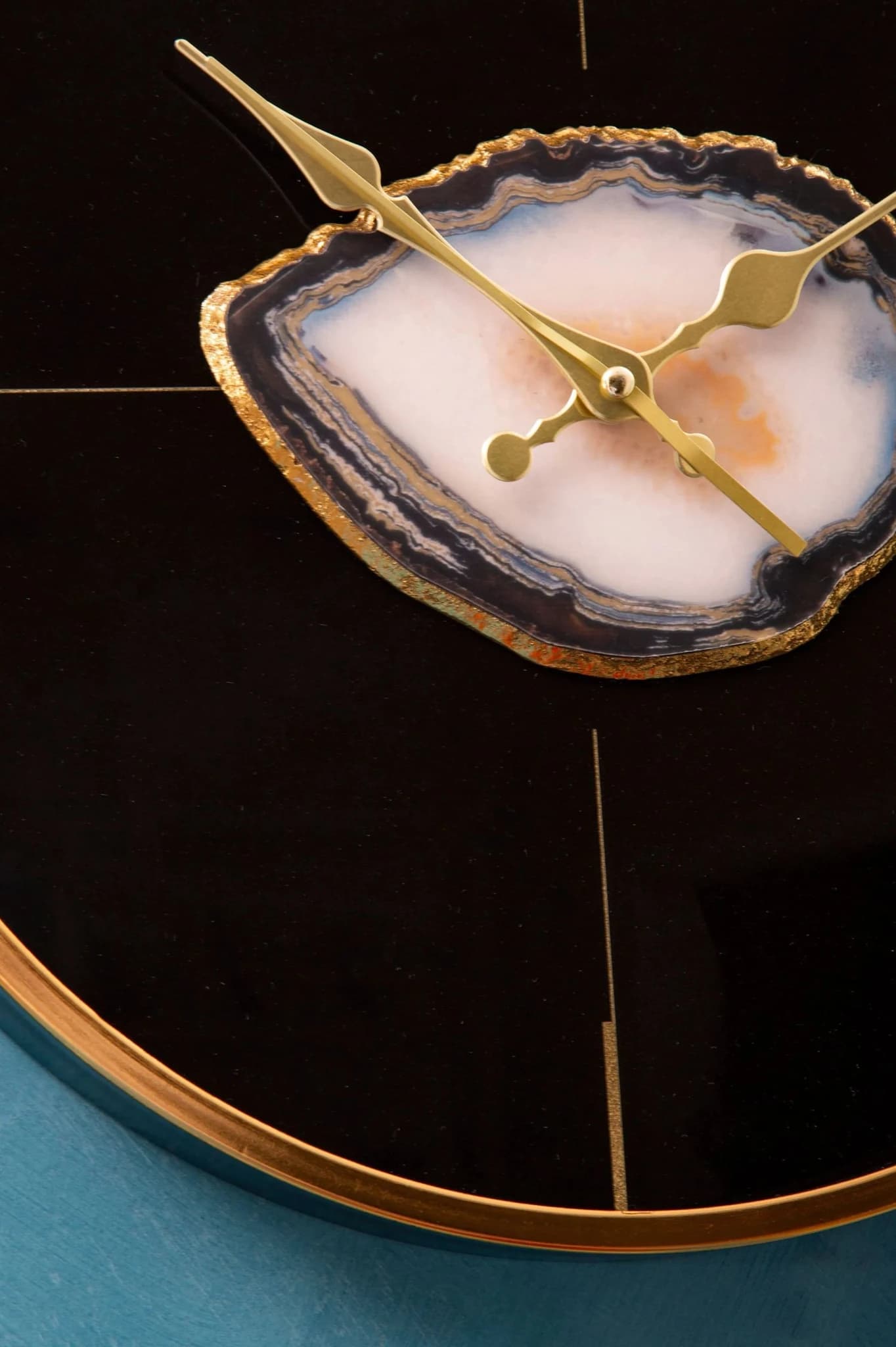 Celina Black And Gold Round Wall Clock - Decorative, photo 2 of 8