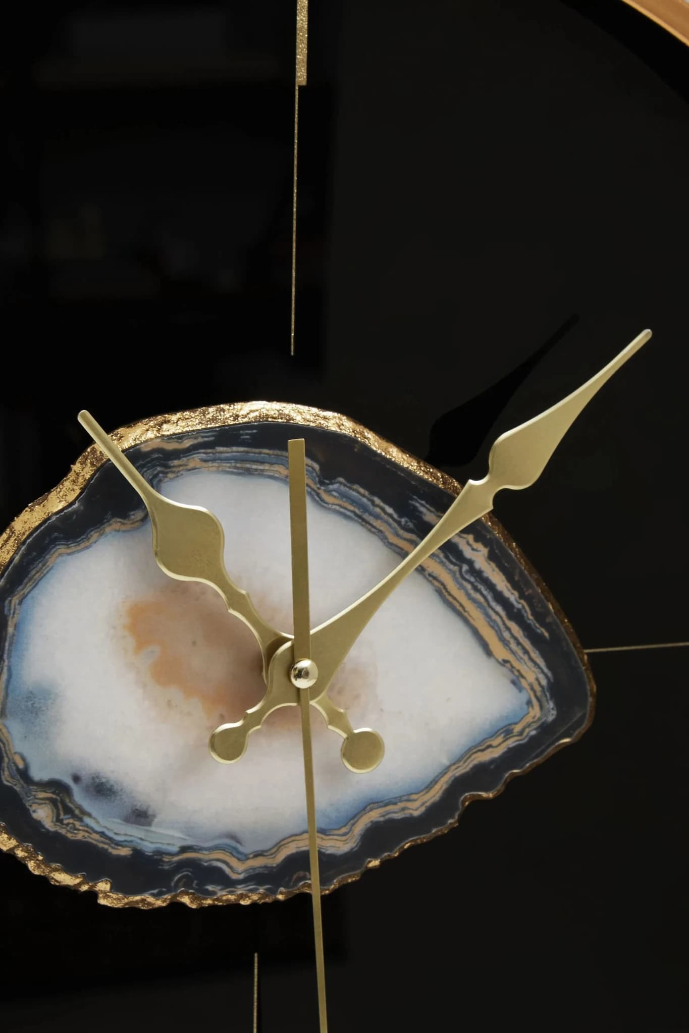 Celina Black And Gold Round Wall Clock - Decorative, photo 7 of 8