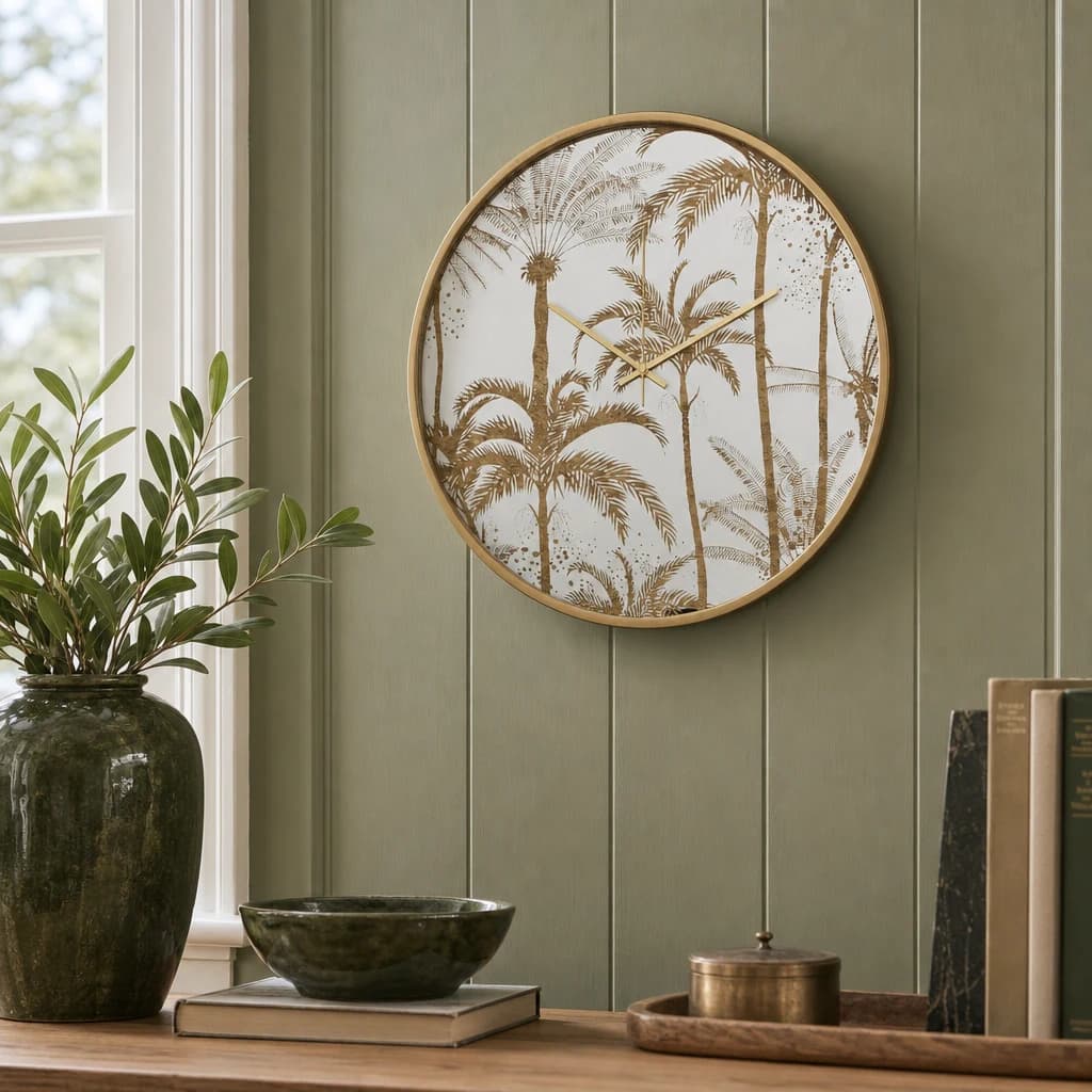Celina 45cm Dia Botanical Wall Clock - Decorative, photo 1 of 8