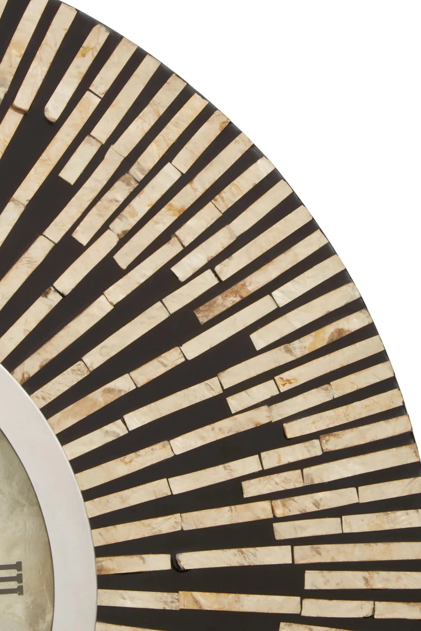 Palu 75cm Dia Black and Natural Shell Wall Clock - Decorative, photo 5 of 7