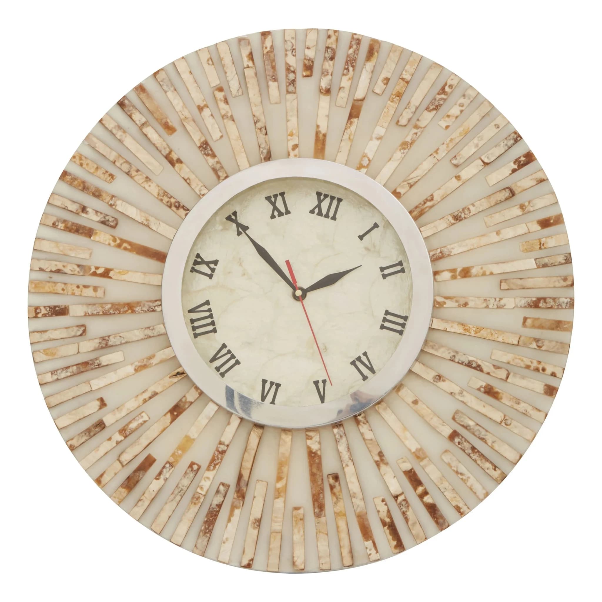 Palu 50cm Dia Natural Shell Wall Clock - Decorative, photo 2 of 6