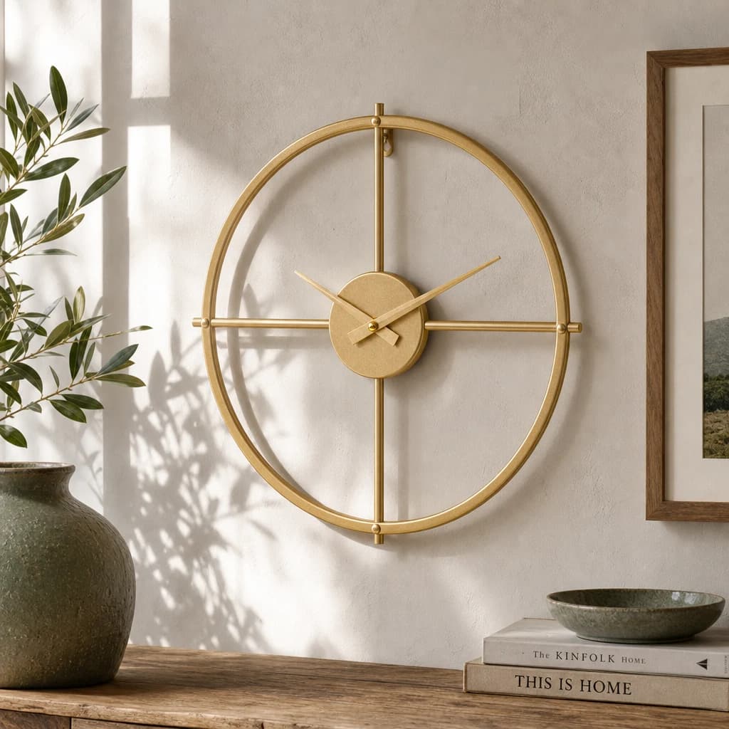 Kent 40cm Dia Small Gold Finish Wall Clock - Decorative, photo 1 of 8