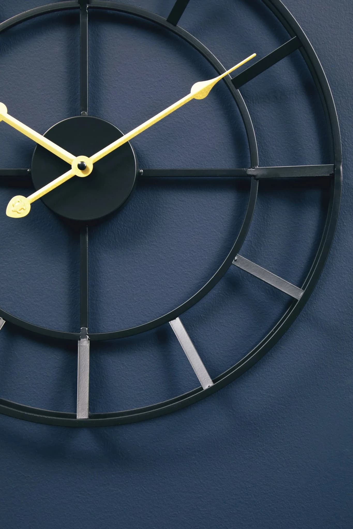 Kent 40cm Dia Small Black Finish Metal Wall Clock - Decorative, photo 2 of 8