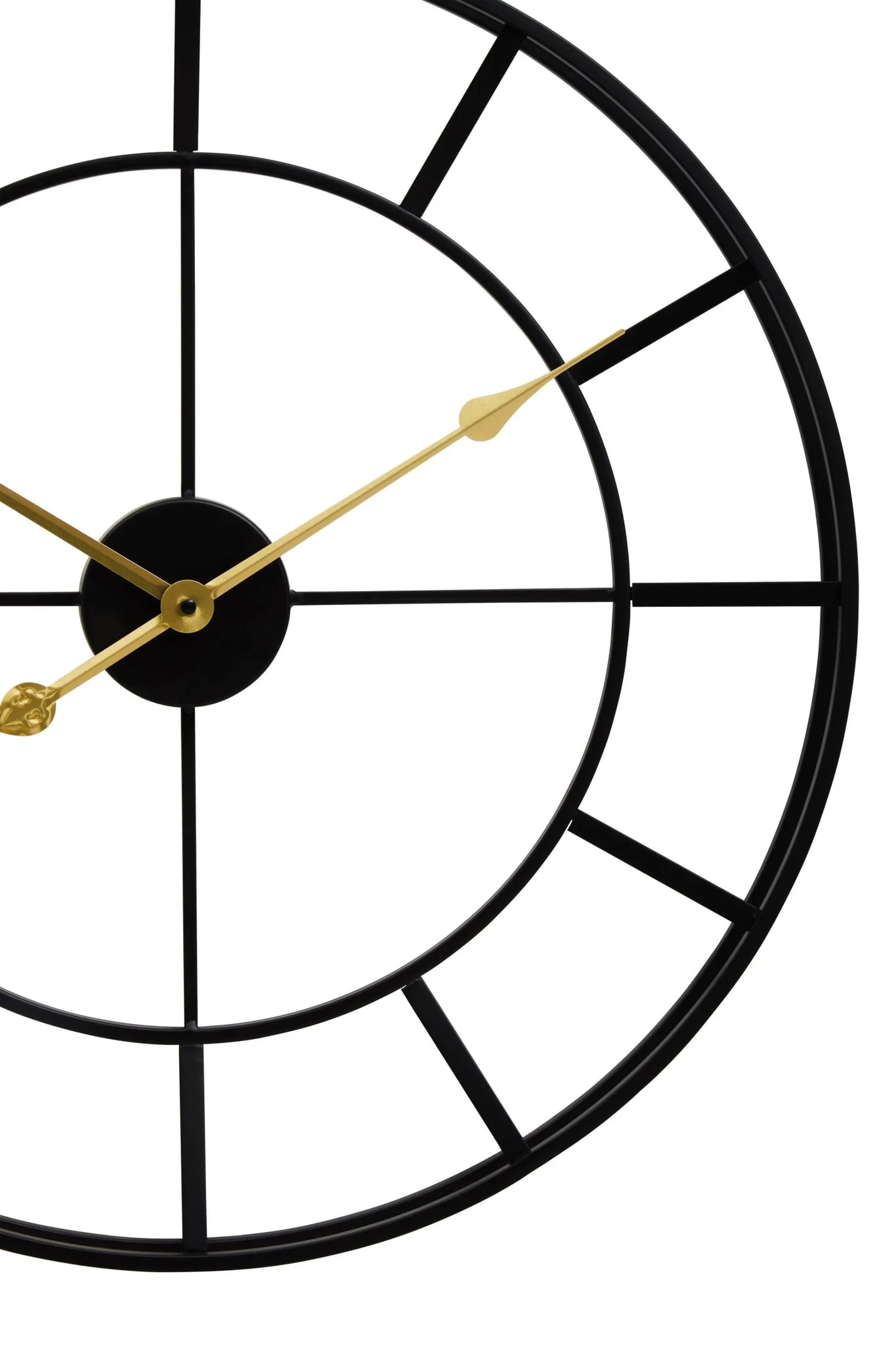 Kent 60cm Dia Large Black Finish Metal Wall Clock - Decorative, photo 8 of 8