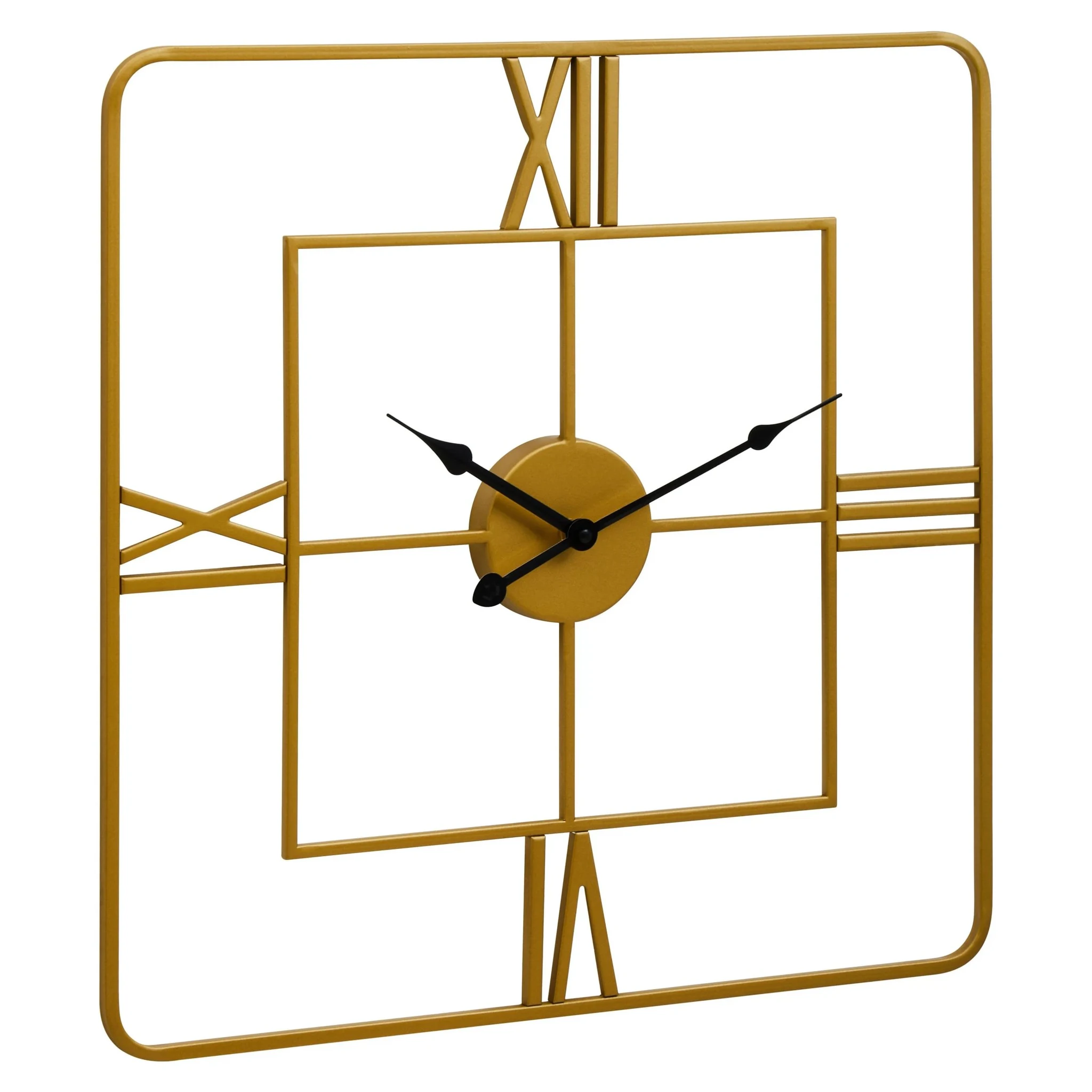 Kent Small Gold Finish Square Wall Clock - Decorative, photo 6 of 8