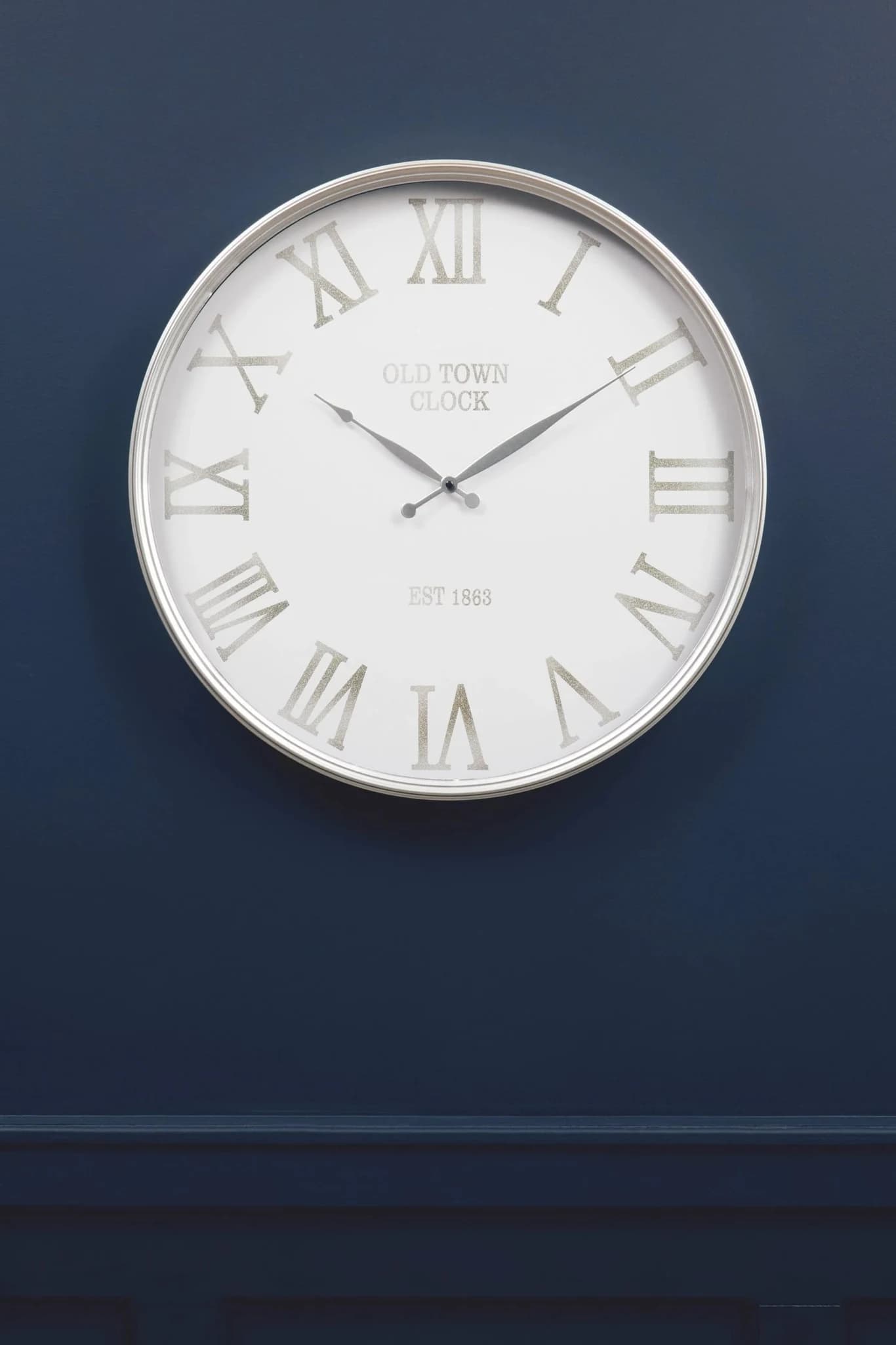 Kent 60cm Dia White and Silver Wall Clock - Decorative, photo 5 of 8