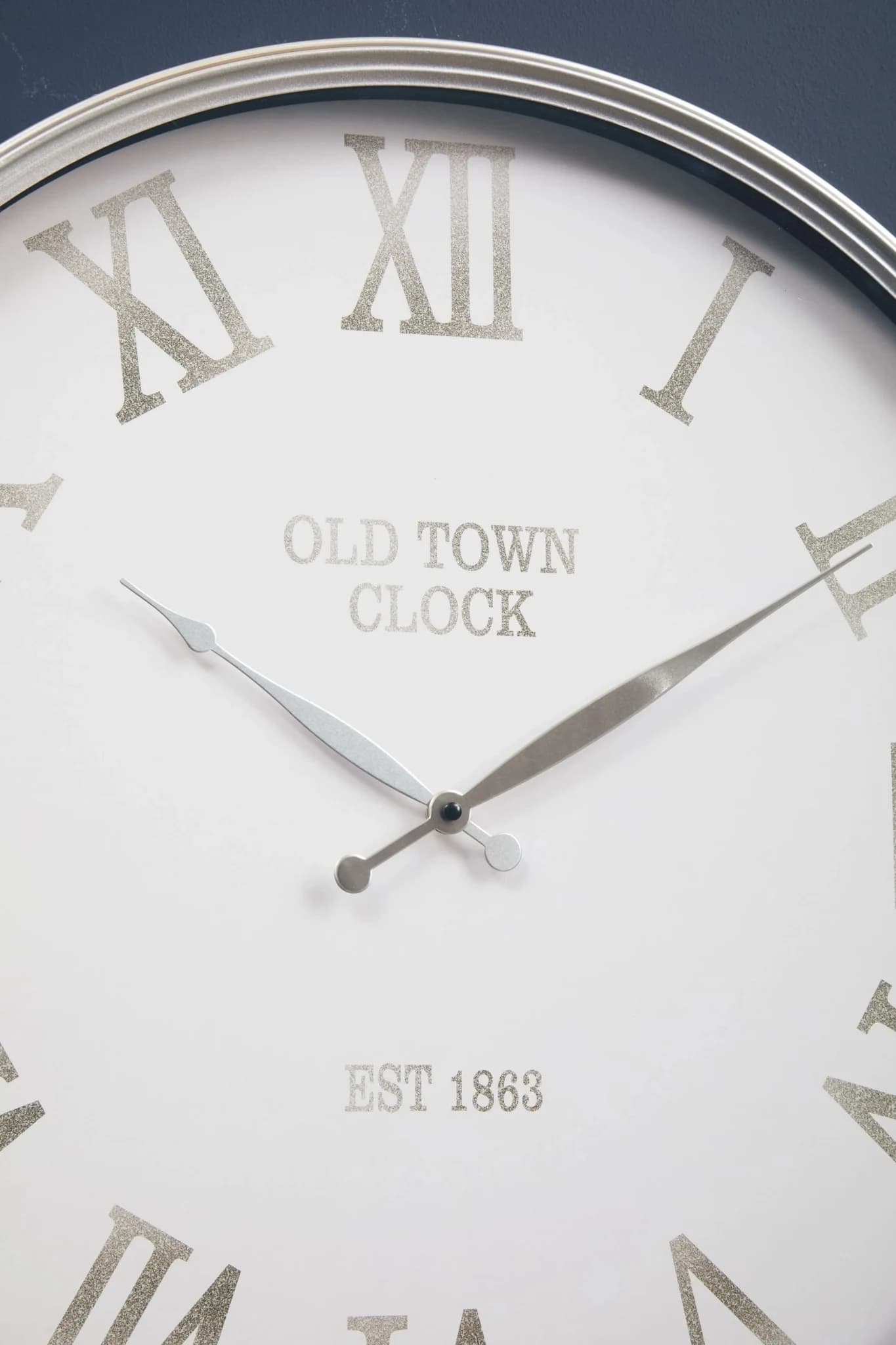 Kent 60cm Dia White and Silver Wall Clock - Decorative, photo 4 of 8
