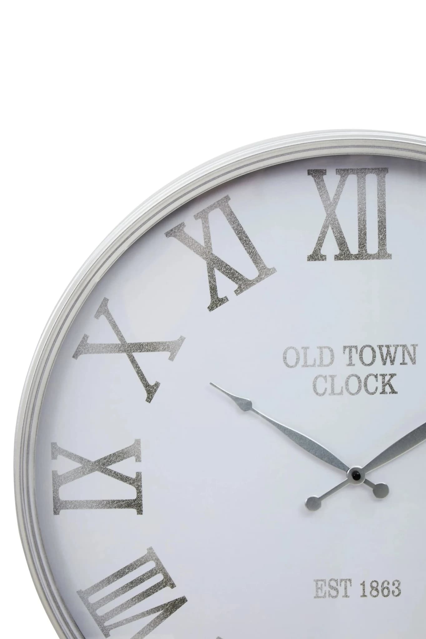 Kent 60cm Dia White and Silver Wall Clock - Decorative, photo 8 of 8