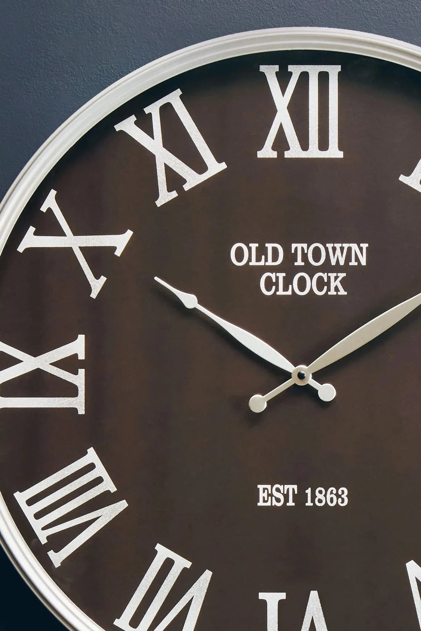 Kent 60cm Dia Black and Silver Wall Clock - Decorative, photo 3 of 8