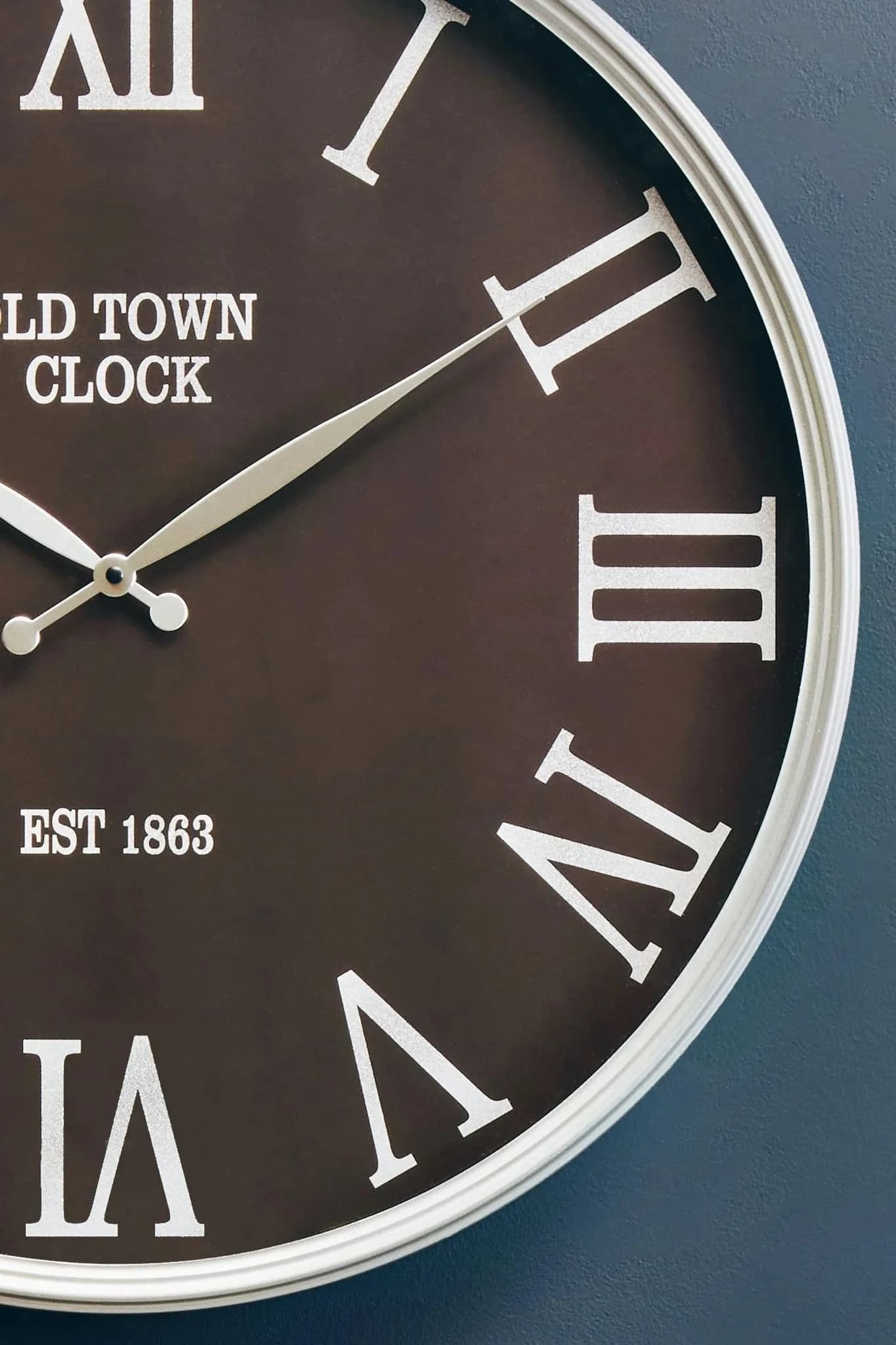 Kent 60cm Dia Black and Silver Wall Clock - Decorative, photo 2 of 8
