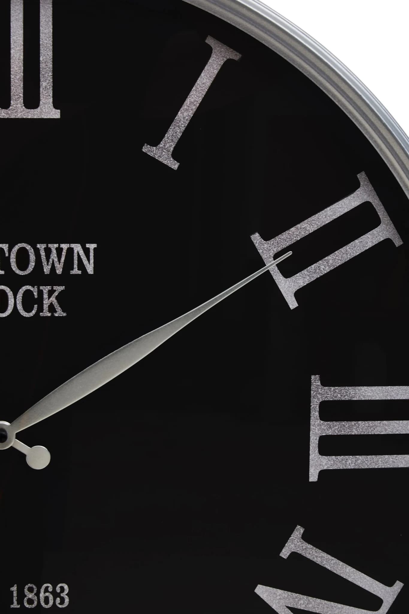 Kent 60cm Dia Black and Silver Wall Clock - Decorative, photo 7 of 8