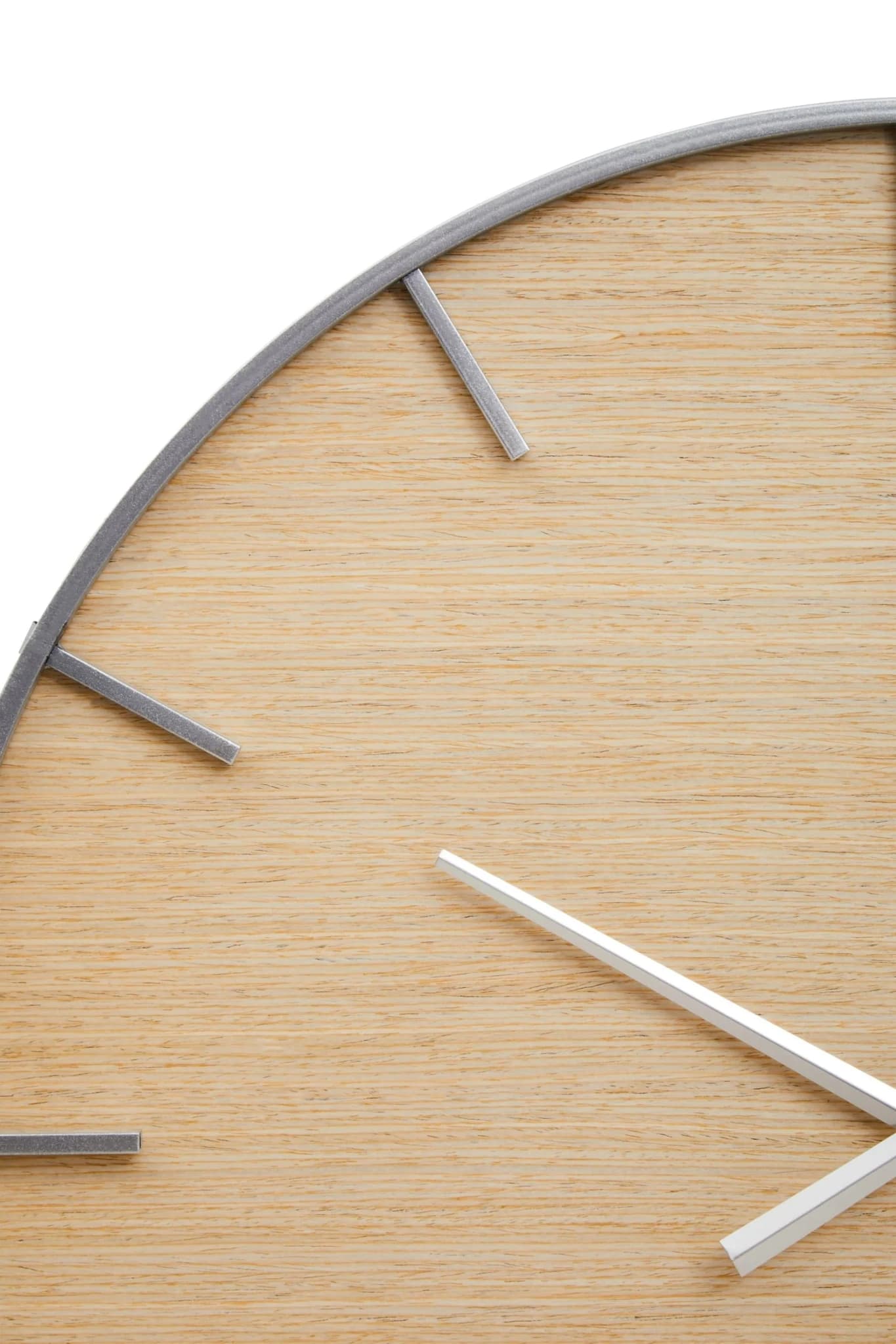 Kent 60cm Dia Silver and Natural Wall Clock - Decorative, photo 8 of 8