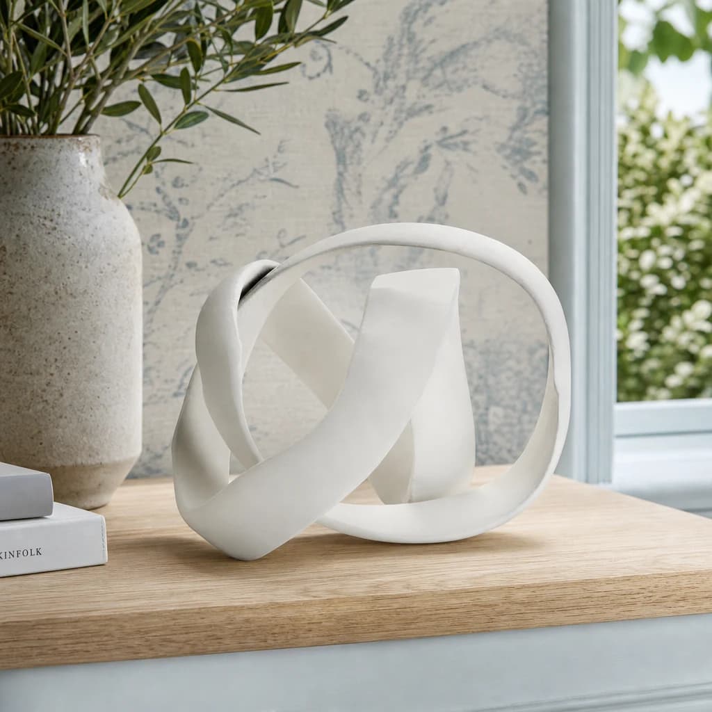 Prato Ivory Finish Knot Sculpture - Decorative, photo 1 of 8